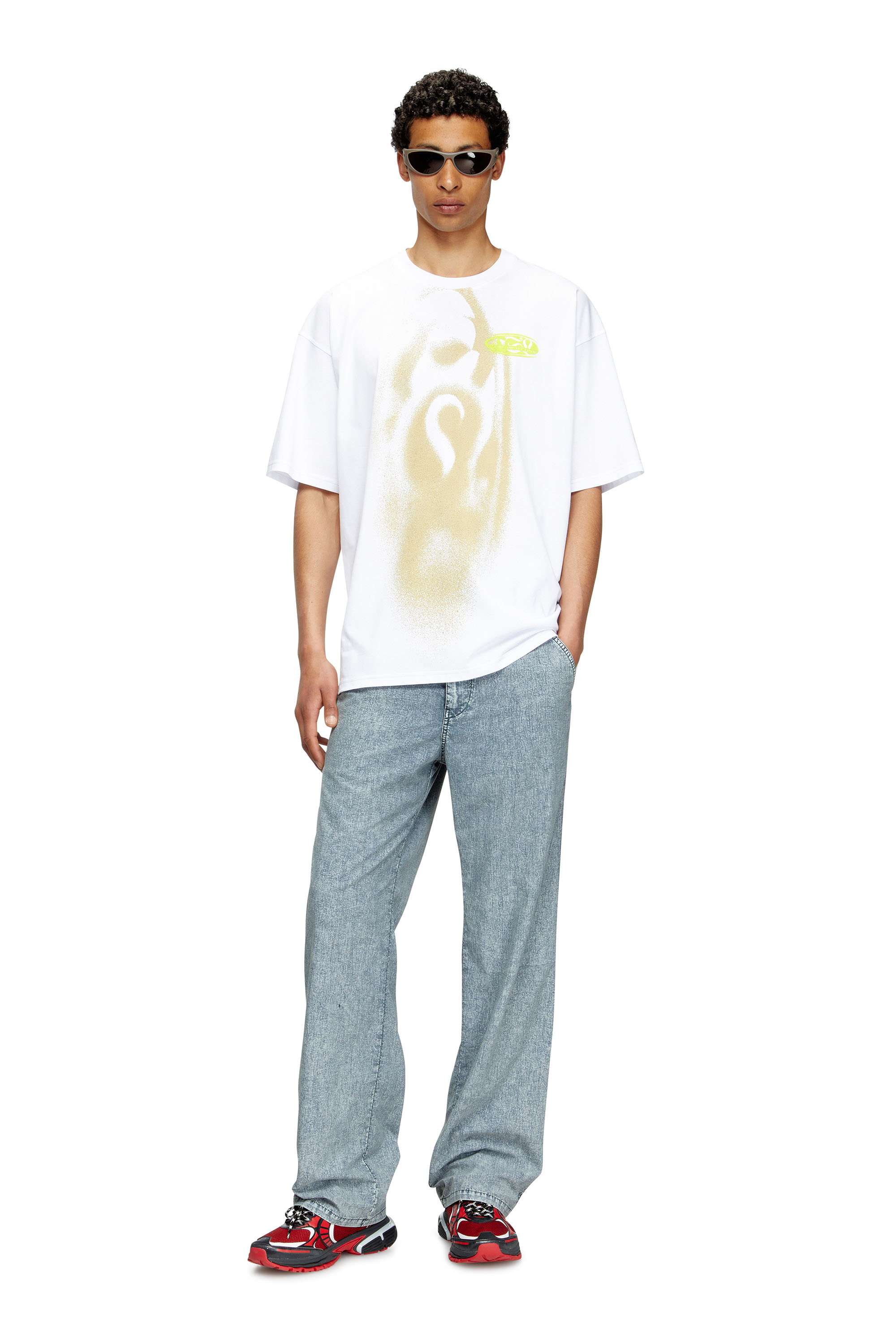 Diesel - T-BOXT-T7, T-shirt avec imprimé effet spray Homme in Blanc - 2