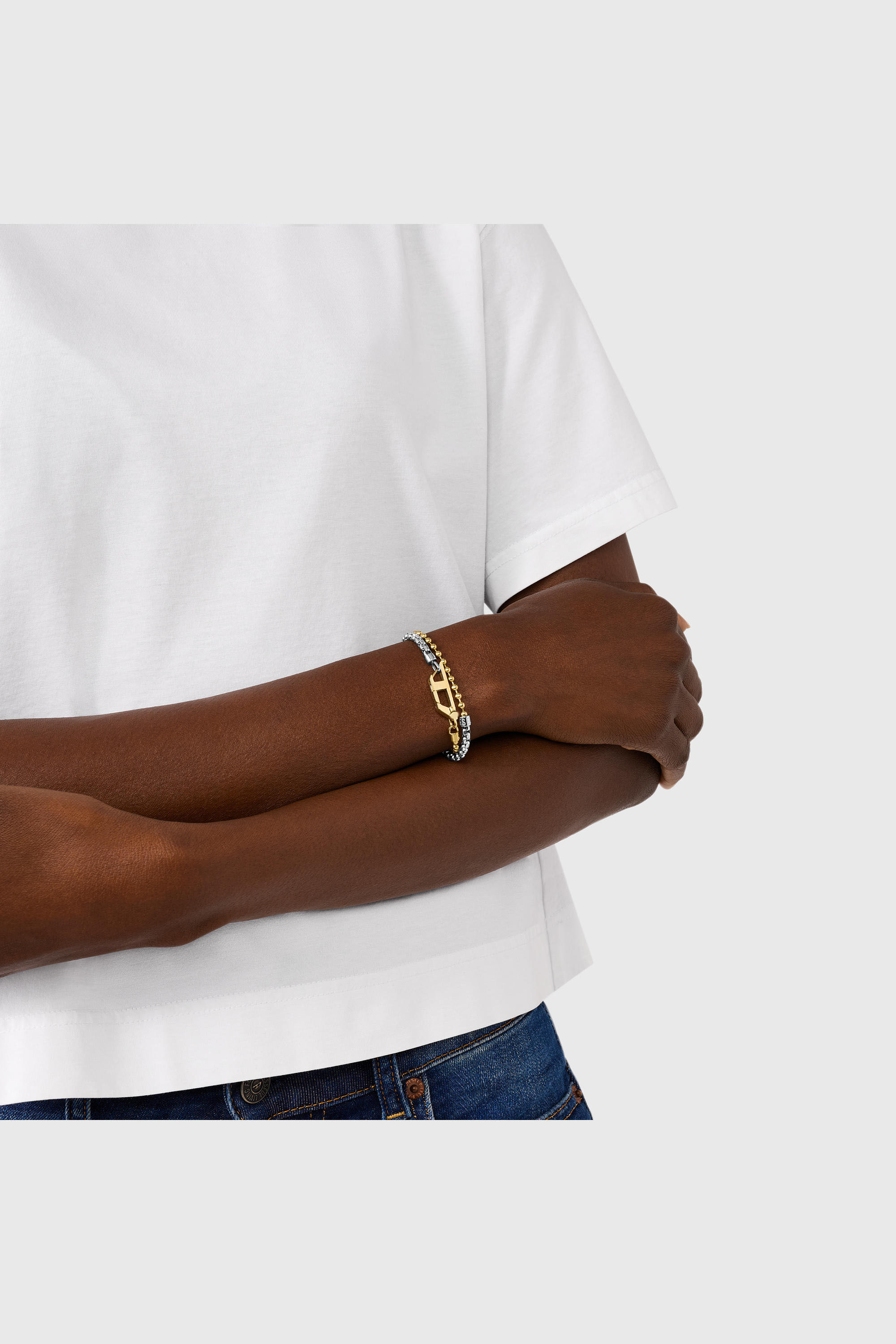Diesel - DX1570931 JEWEL, Bracelet cha&icirc;ne en acier inoxydable bicolore Mixte in Gris argent&eacute; - 3
