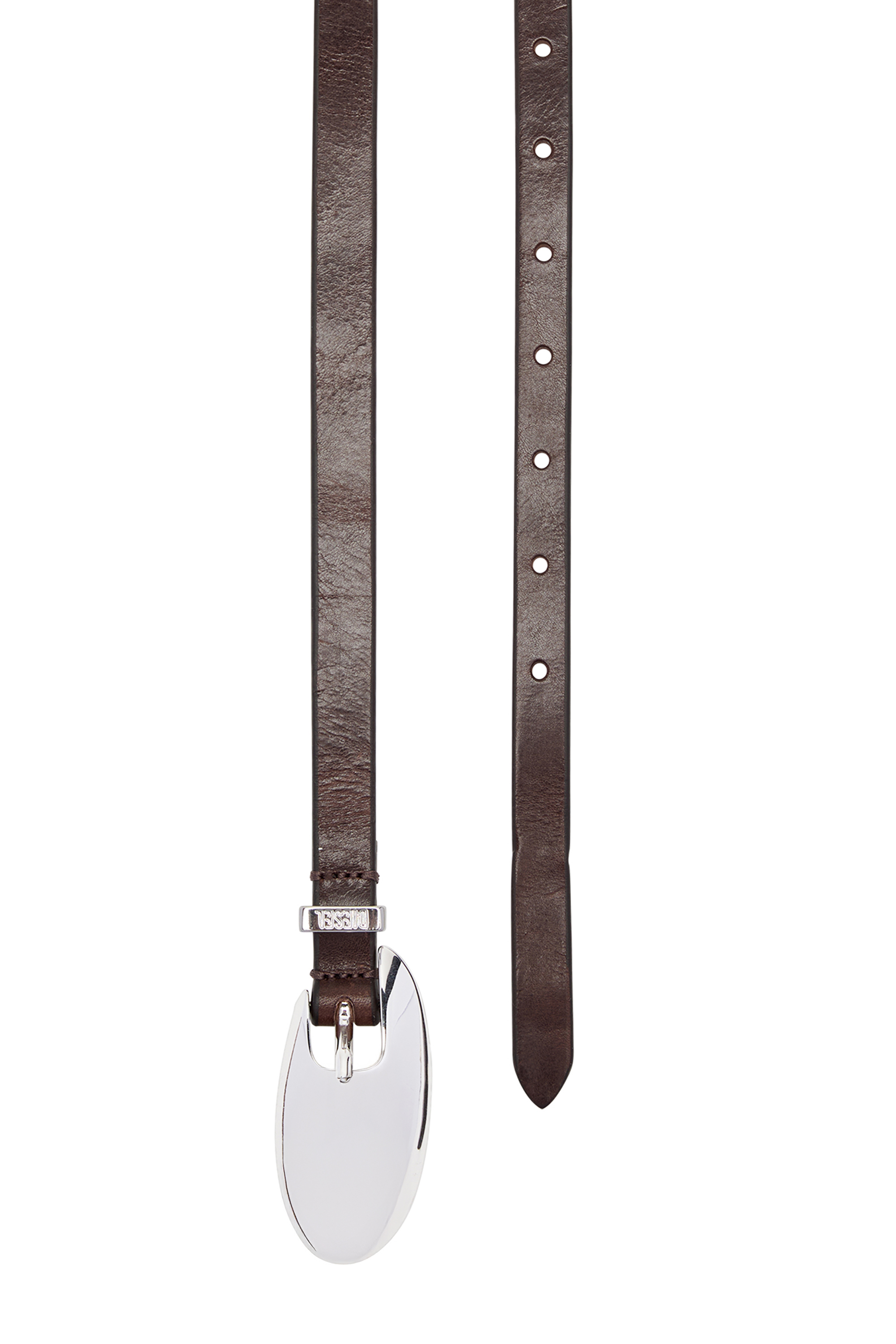 Diesel - B-ROP 15, Damen 1,5 cm Lederg&uuml;rtel mit skulpturaler Schnalle in Braun - 3