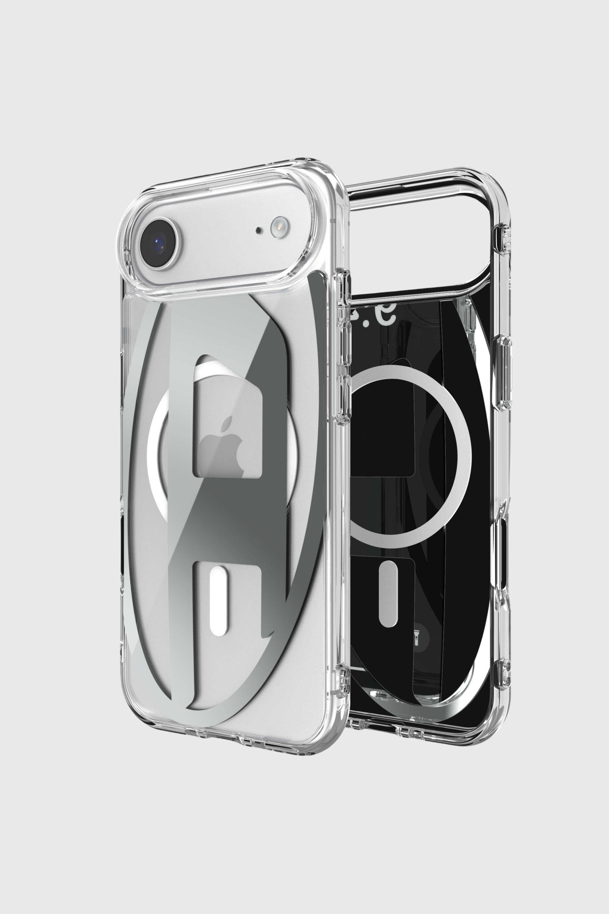 Diesel - 60412 AOP CASE, &Eacute;tui m&eacute;tallique Oval D avec Magsafe pour iPhone 17 Air Mixte in Gris - 1