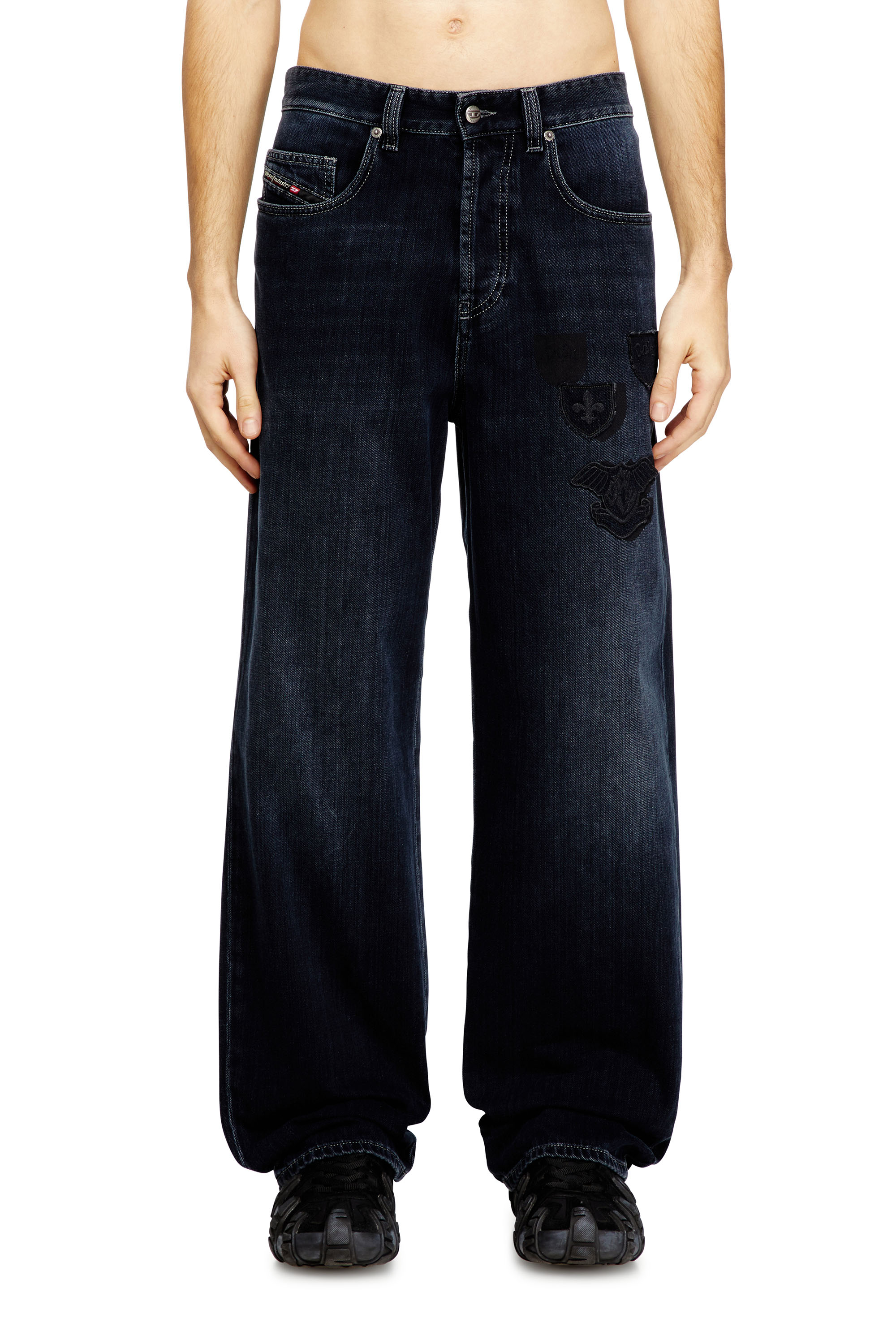 Diesel - Relaxed Jeans 2001 D-Macro 09Q19 Homme, Bleu Foncé - Image 1