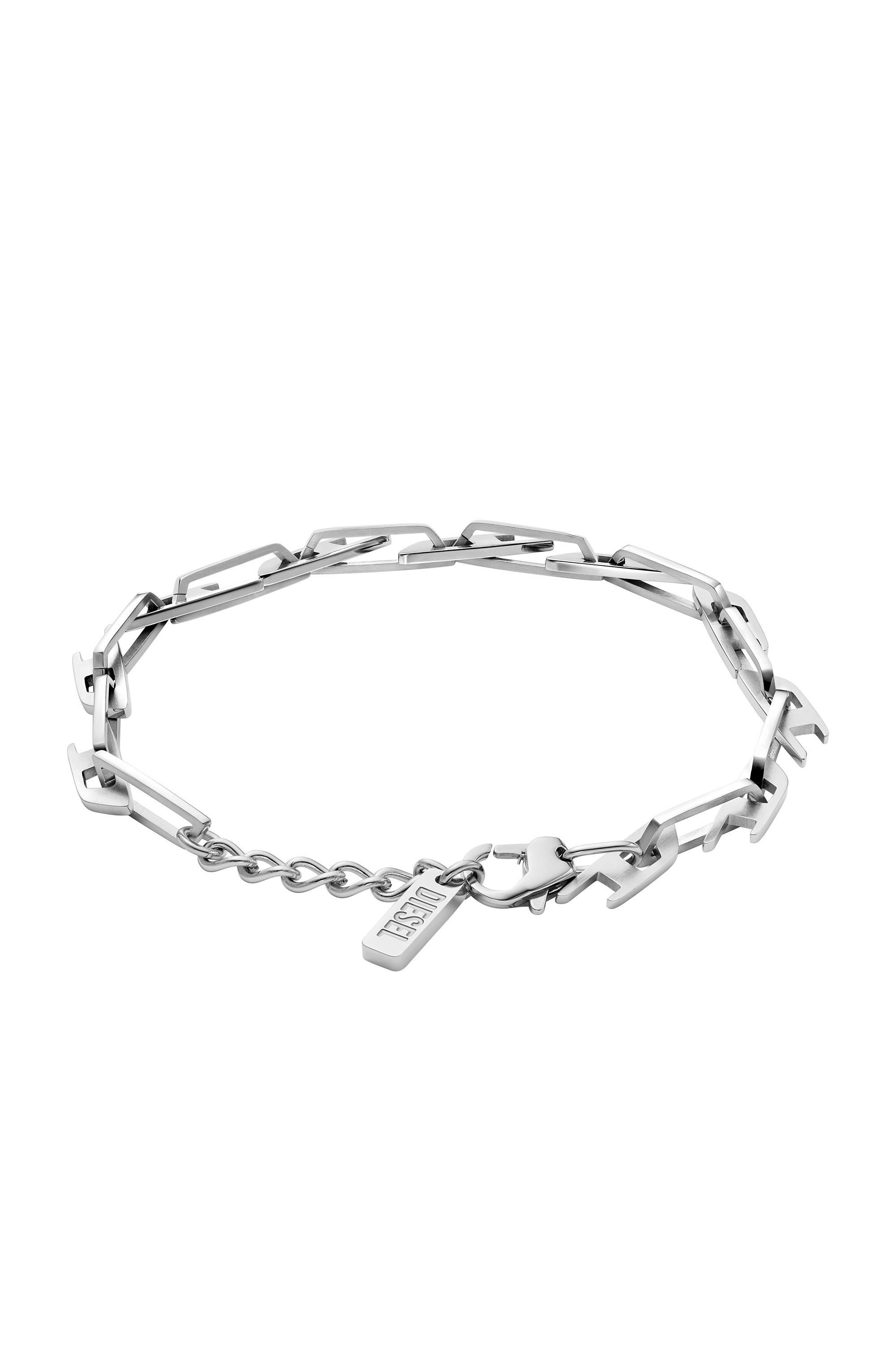 Diesel - DX1536040, Bracciale a catena in acciaio inossidabile con loghi D intrecciati Unisex in Argento - 2