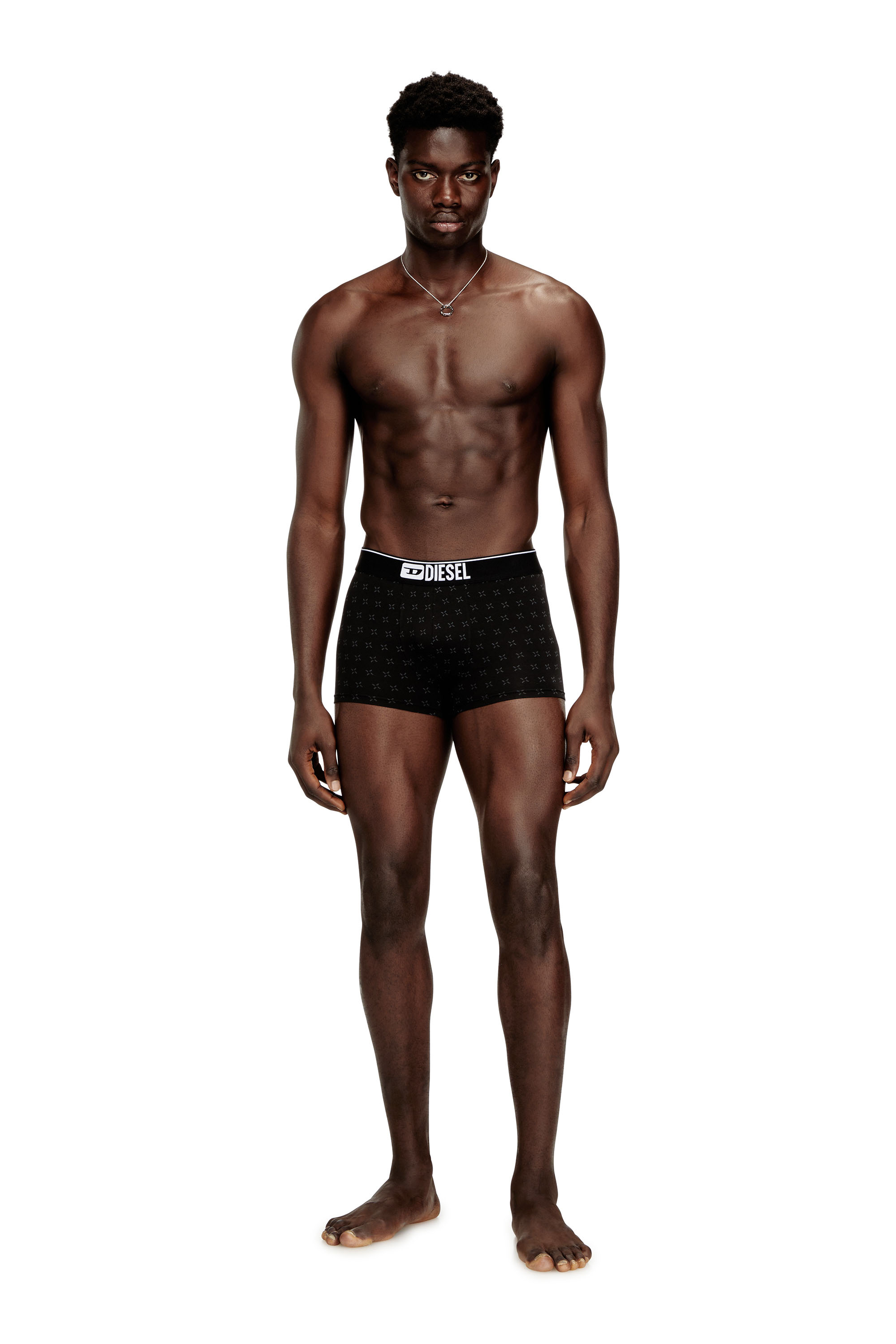 Diesel - DAMIEN-D-BOX-3PACK, Lot de 3 boxers en coton stretch jacquard Homme in Noir - 3
