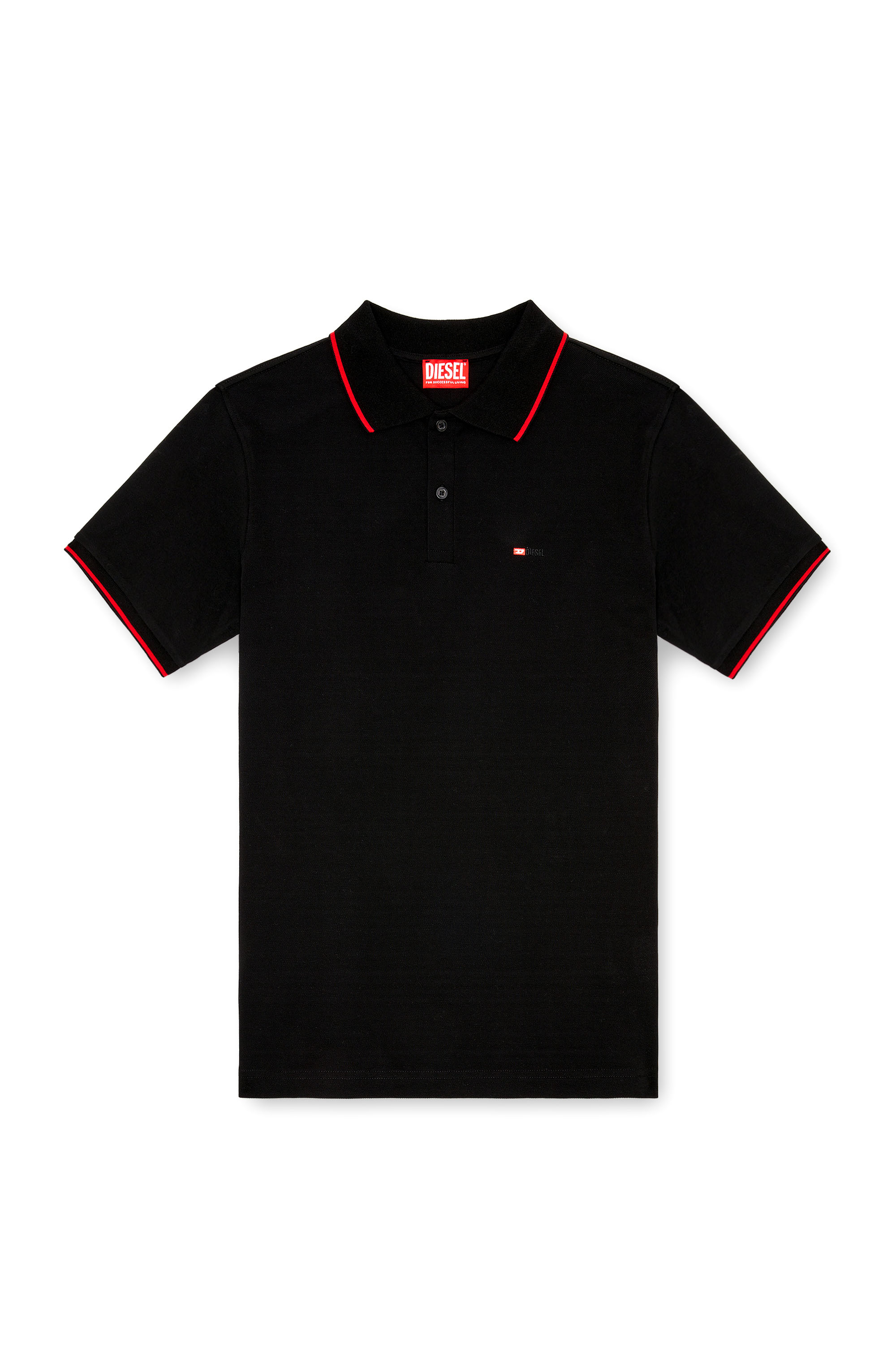 Diesel - T-FERRY-MICRODIV, Polo avec micro broderie Diesel Homme in Noir - 4