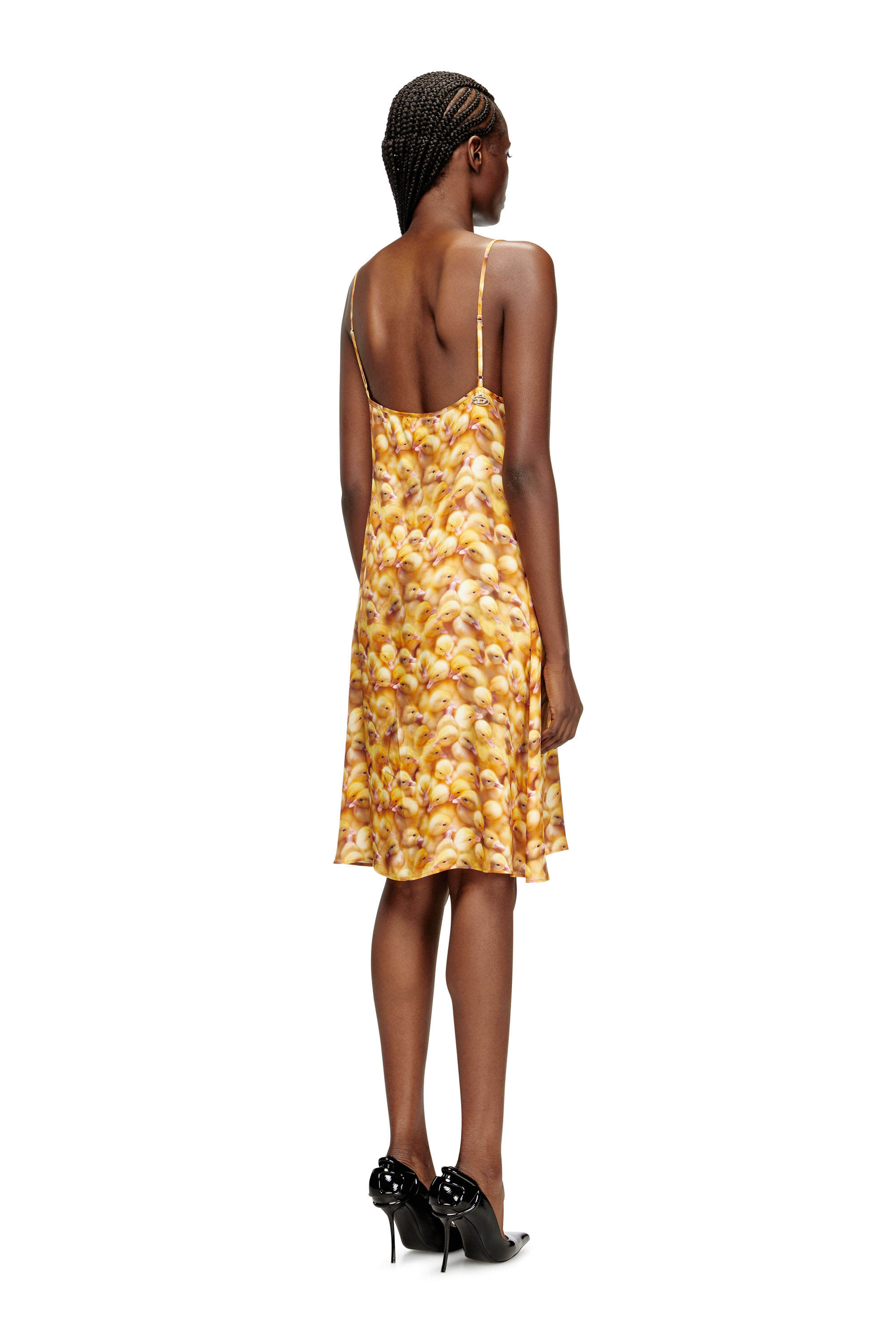 Diesel - D-ULCET, Damen Mini-Kleid aus Viskose mit Allover-Print in Gelb - 4