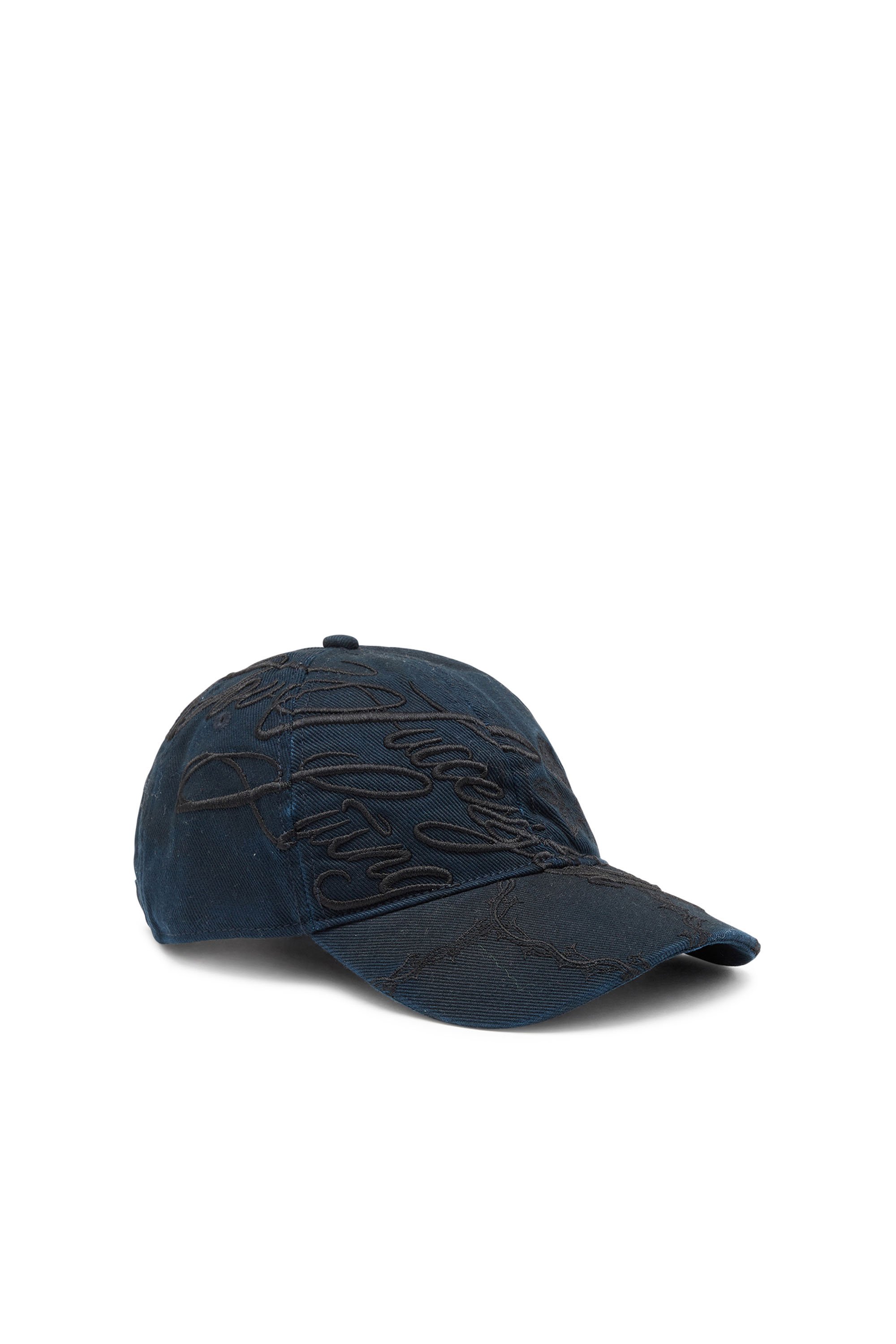 Diesel - C-THYNE, Uomo Cappello da baseball distressed ricamato in Nero - Image 1