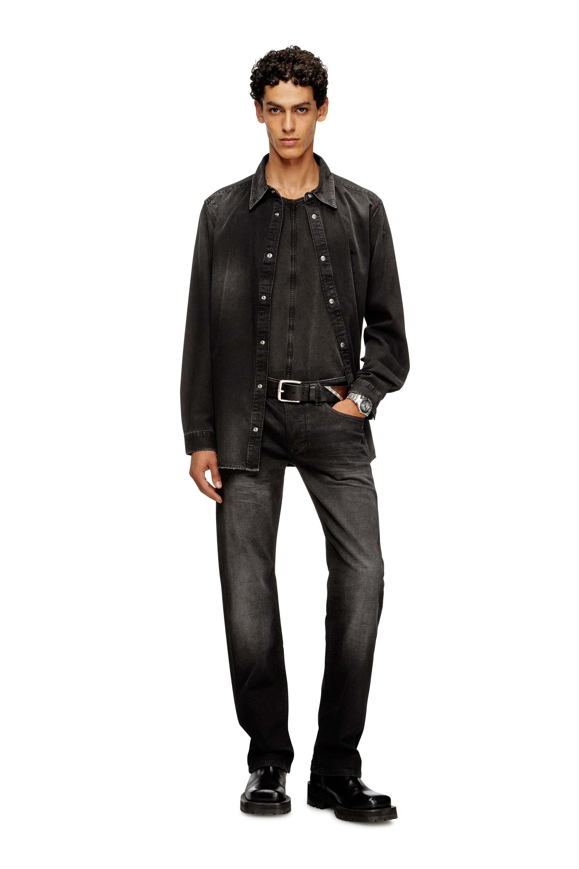 Diesel - D-SIMPLY, Camicia in denim a maniche lunghe Uomo in Nero - 2