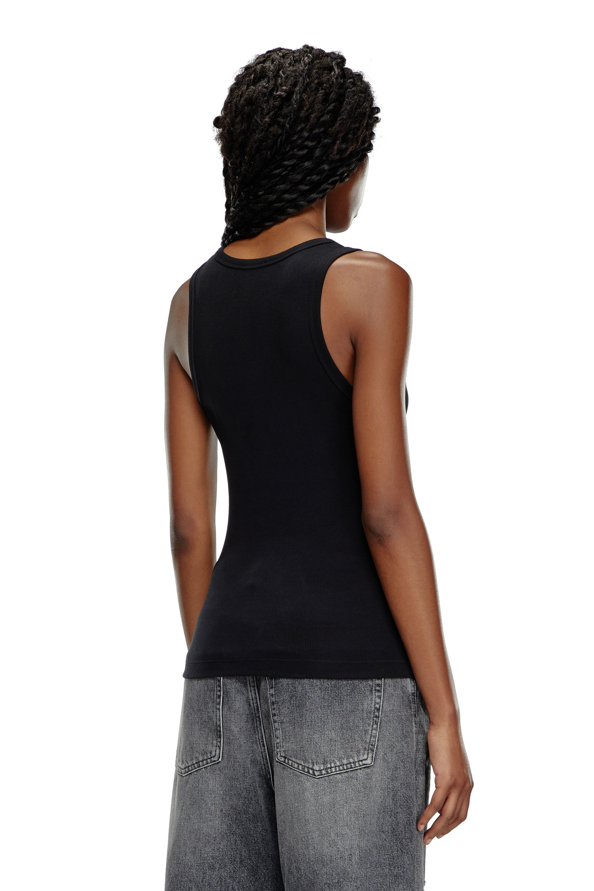 Diesel - T-ANKY-D, Canotta con patch D ricamata Donna in Nero - 4