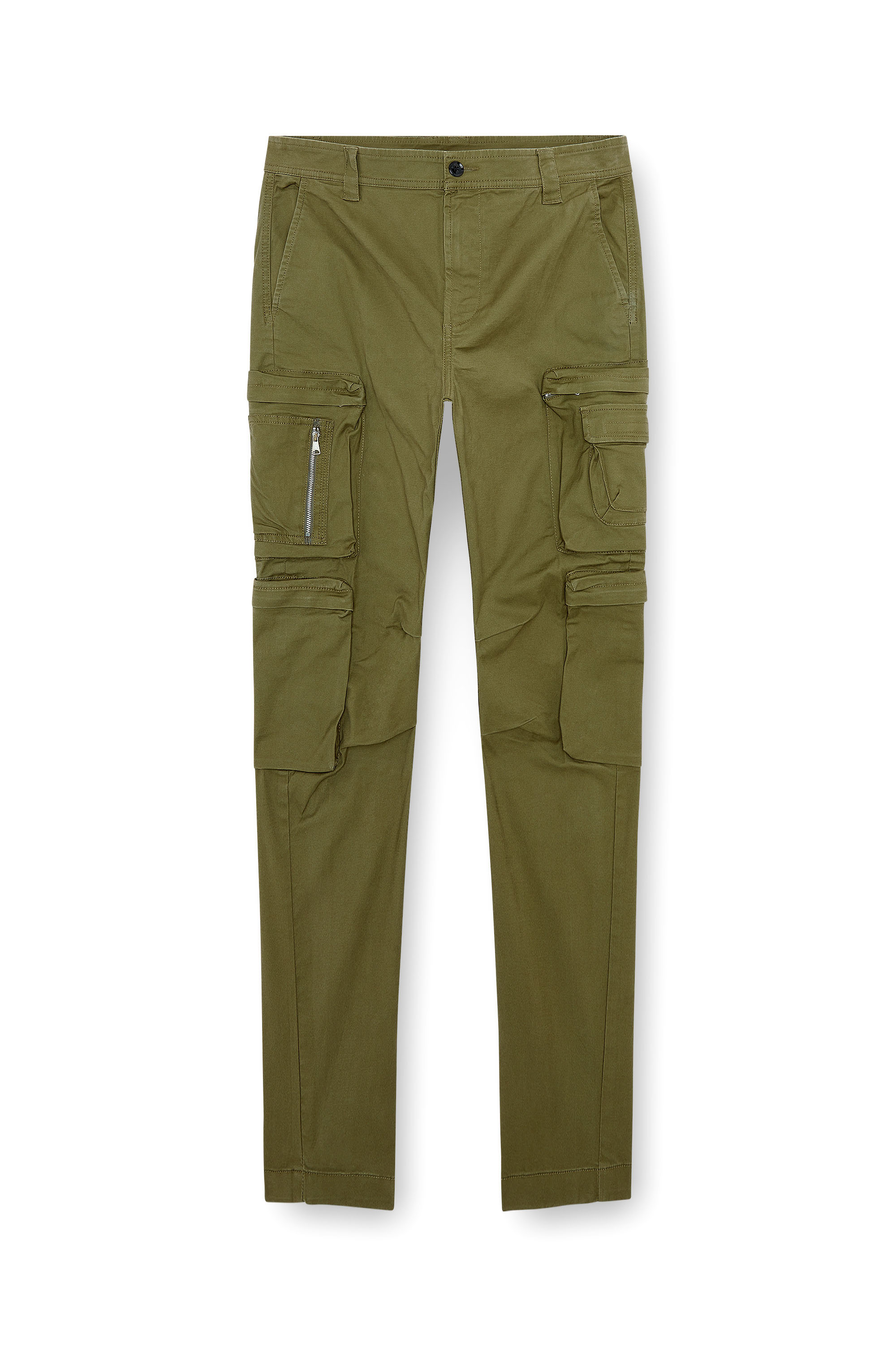 Diesel - P-ARLEM, Pantaloni cargo con tasca zip Uomo in Verde - 2