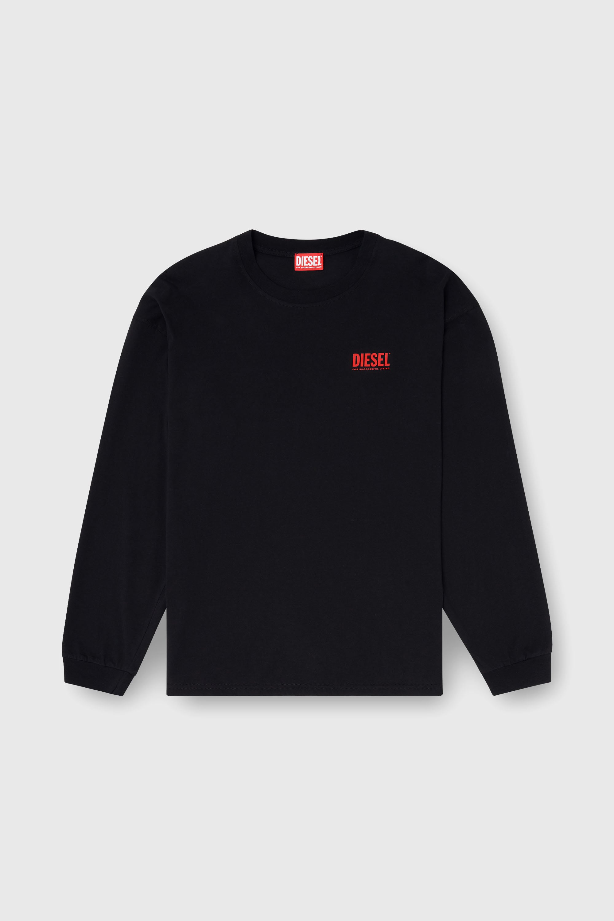 Diesel - T-BOXT-LS-BISK, Herren L&auml;ssig geschnittenes Langarm-T-Shirt mit Biscotto-Logo in Schwarz - 2