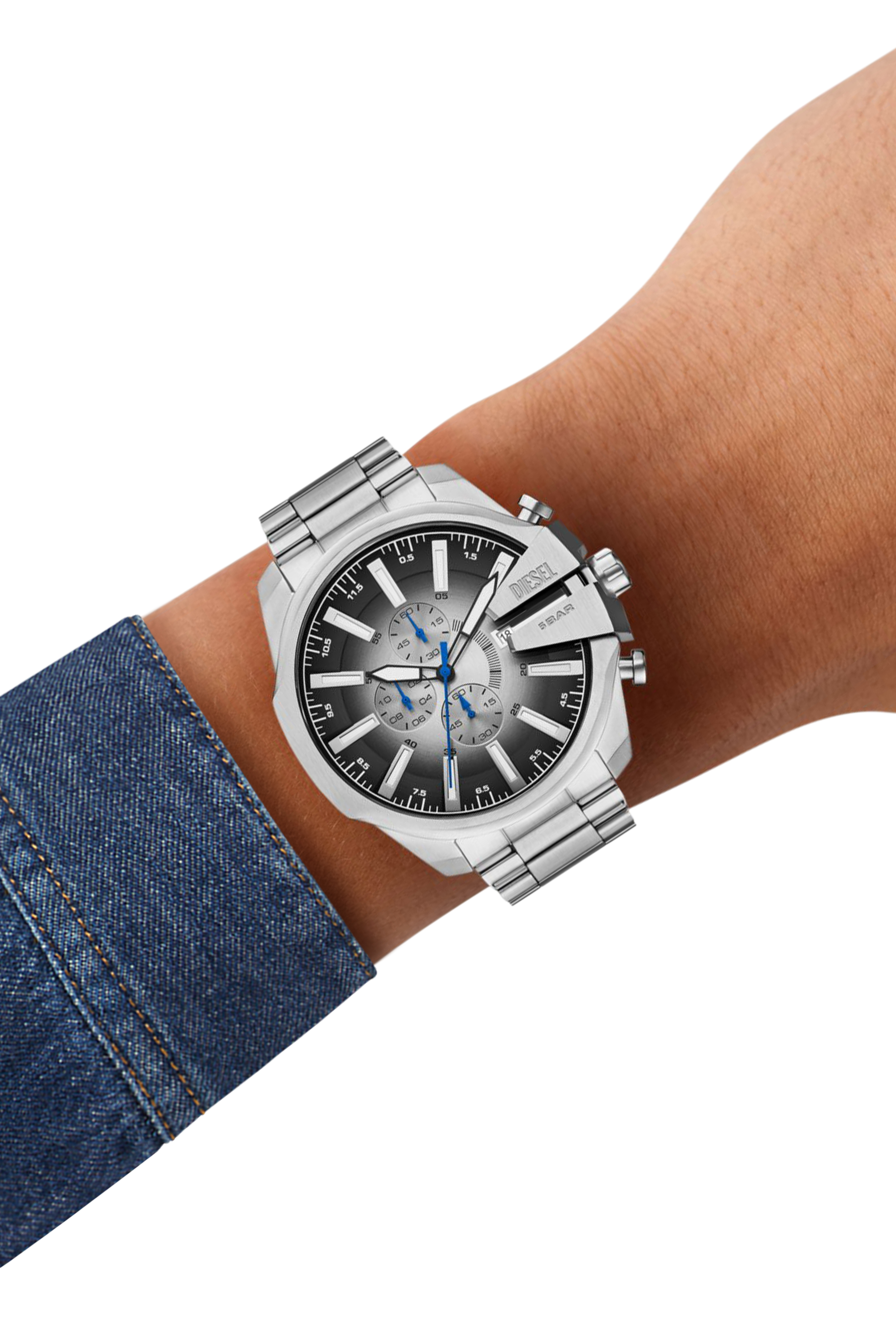 Diesel - DZ4686 WATCH, Herren Mega Chief Slim Armbanduhr aus Edelstahl in Silber - 4