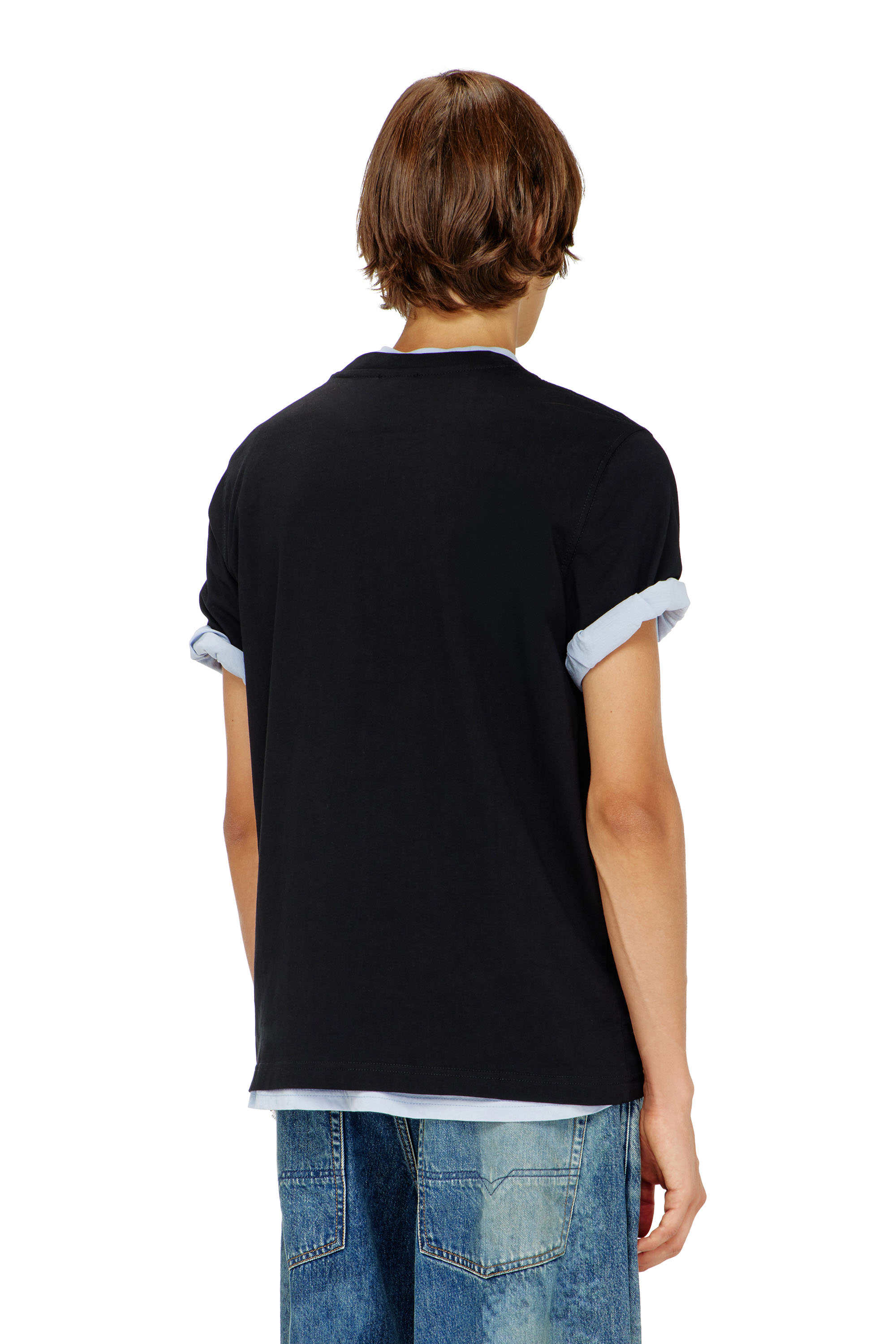 Diesel - T-ADJUST-Q7, T-shirt avec logo Diesel effet flou Homme in Noir - 4
