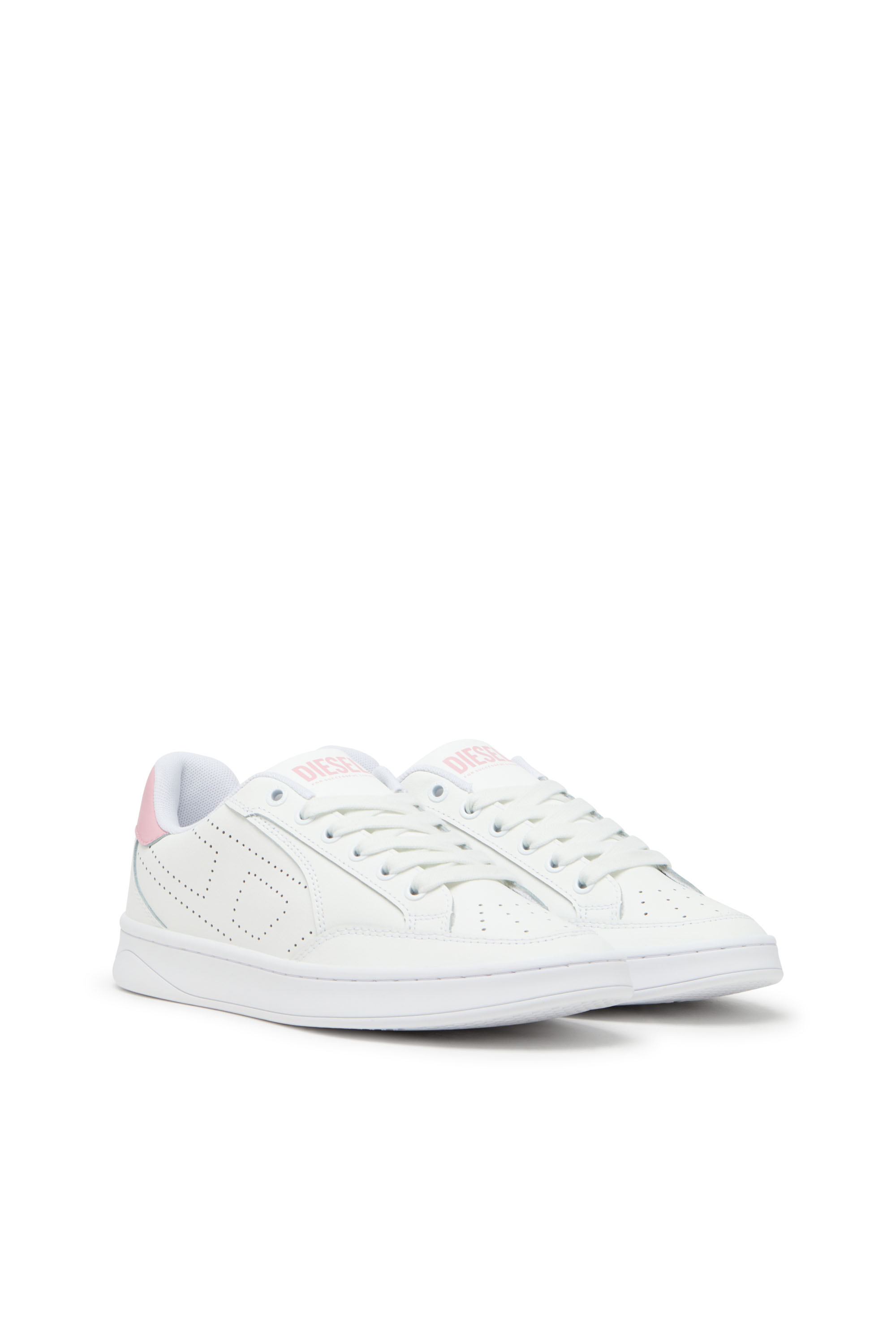 Diesel - S-DAKOTA LOW W, Damen S-Dakota-Sneakers aus Leder mit perforiertem Logo in Weiss/Rosa - 2