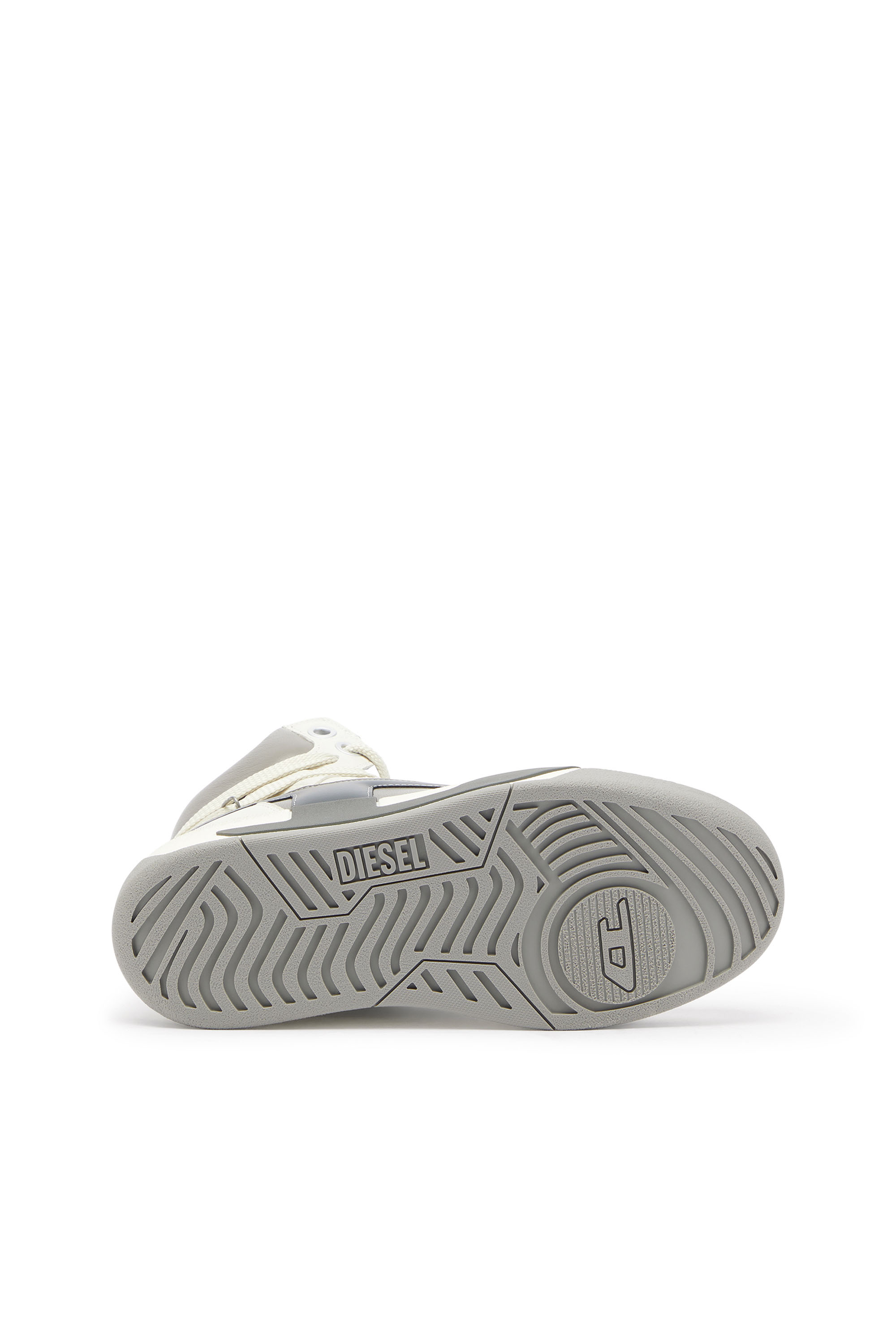 Diesel - S-D-OLLIE MID, Herren S-D-Ollie - High-Top-Sneaker aus Leder mit D-Logo in Wei&szlig;/Grau - 5