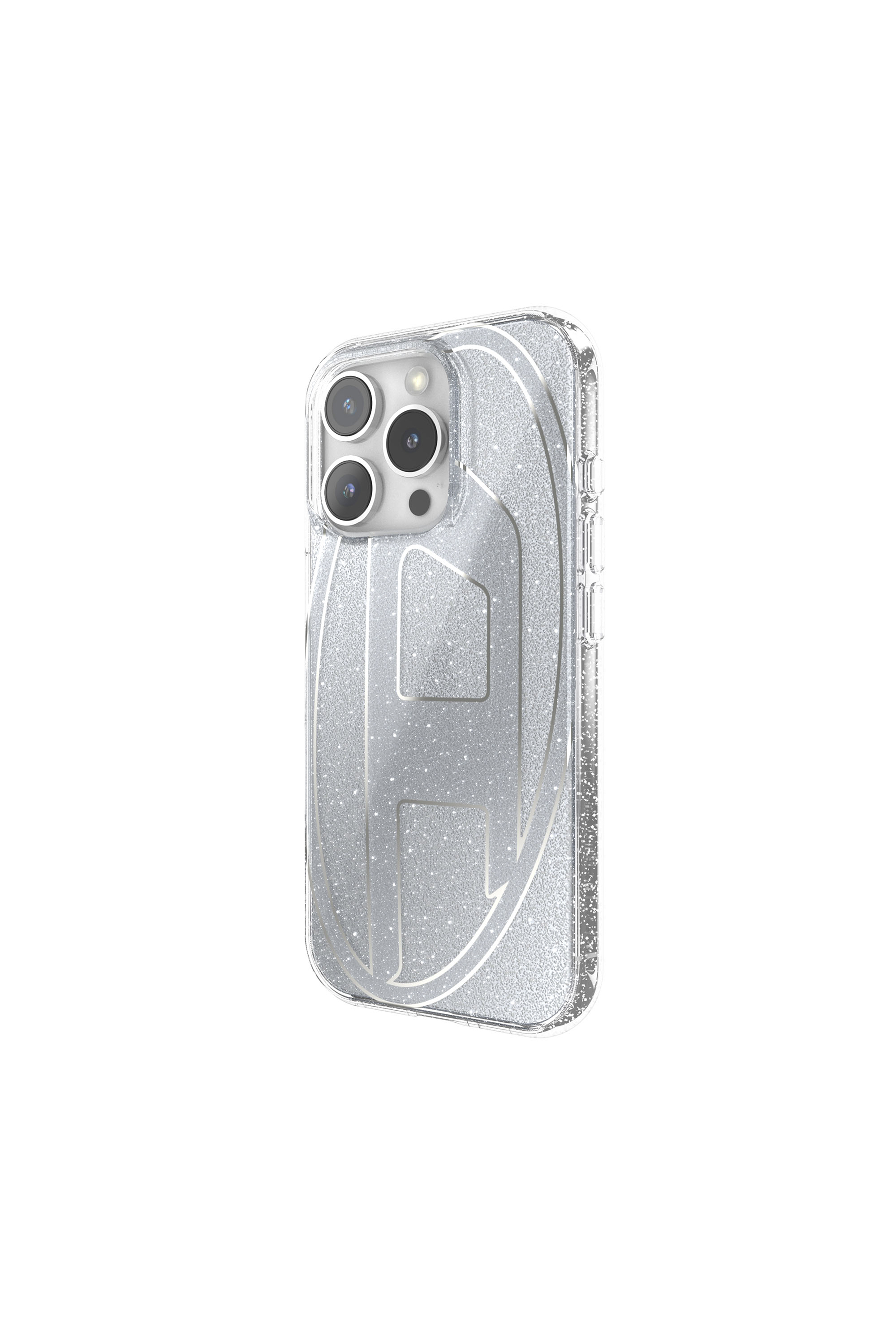 Diesel - 60152 AOP CASE, Unisex Oval D Glitter Case for iP 16 Pro in Silber - 4