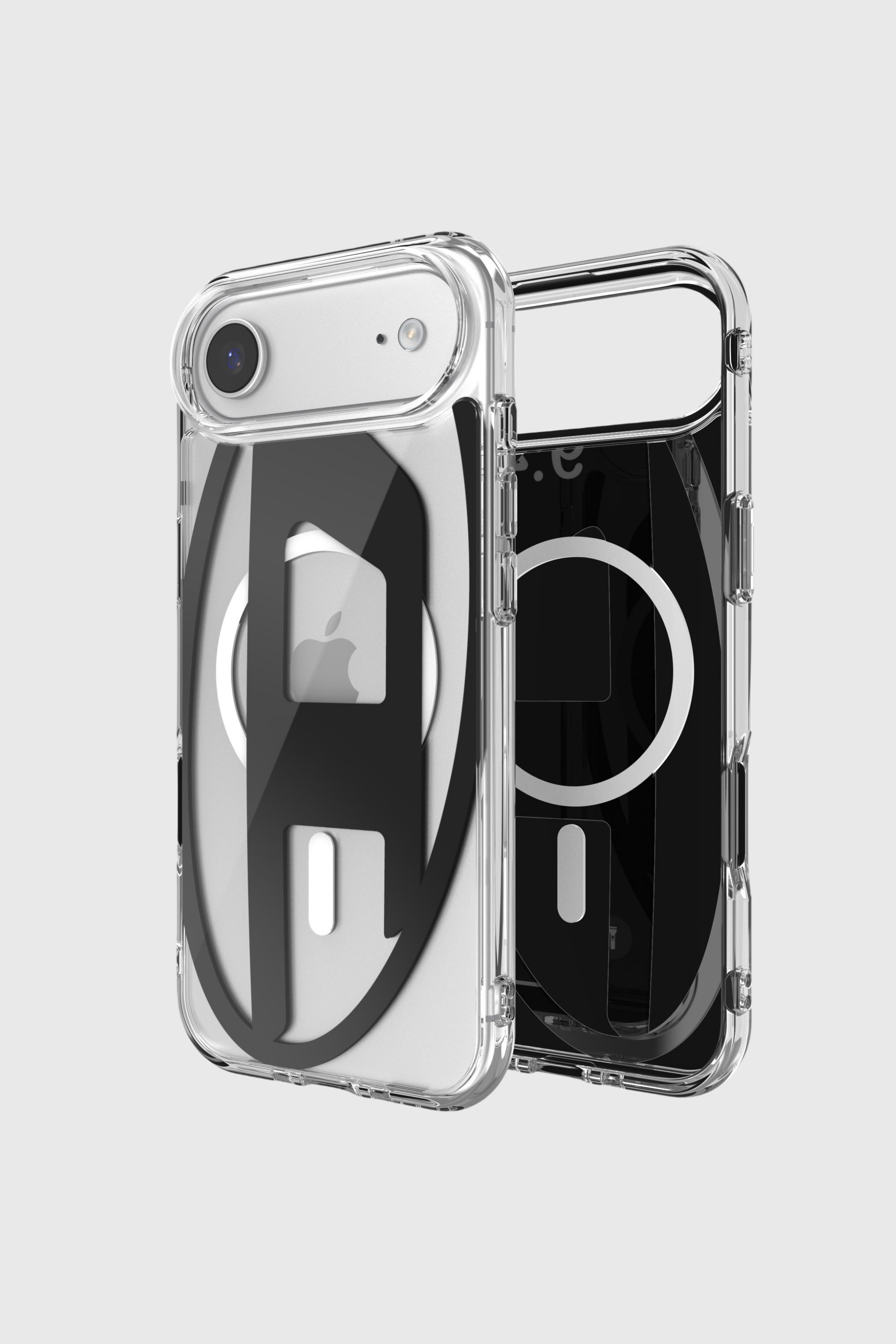 Diesel - 60416 AOP CASE, Custodia metallica Oval D con Magsafe per iPhone 17 Air Unisex in Nero - 1