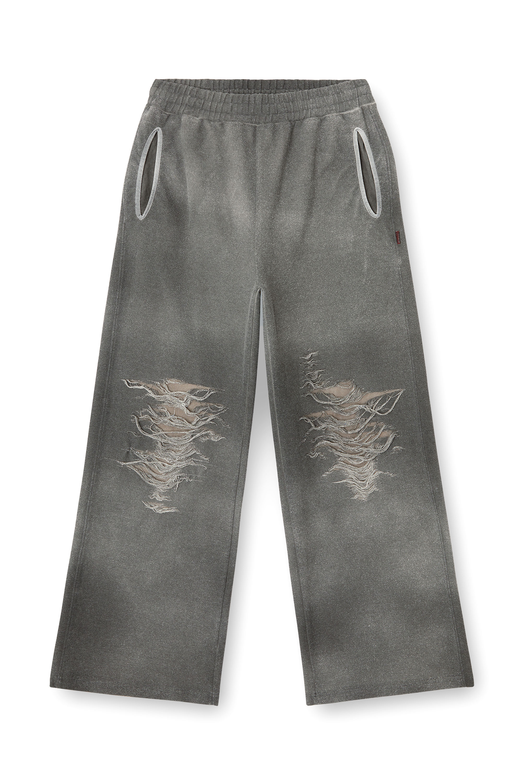 Diesel - P-PERCY, Pantaloni tuta con davanti destroyed Uomo in Grigio - 3