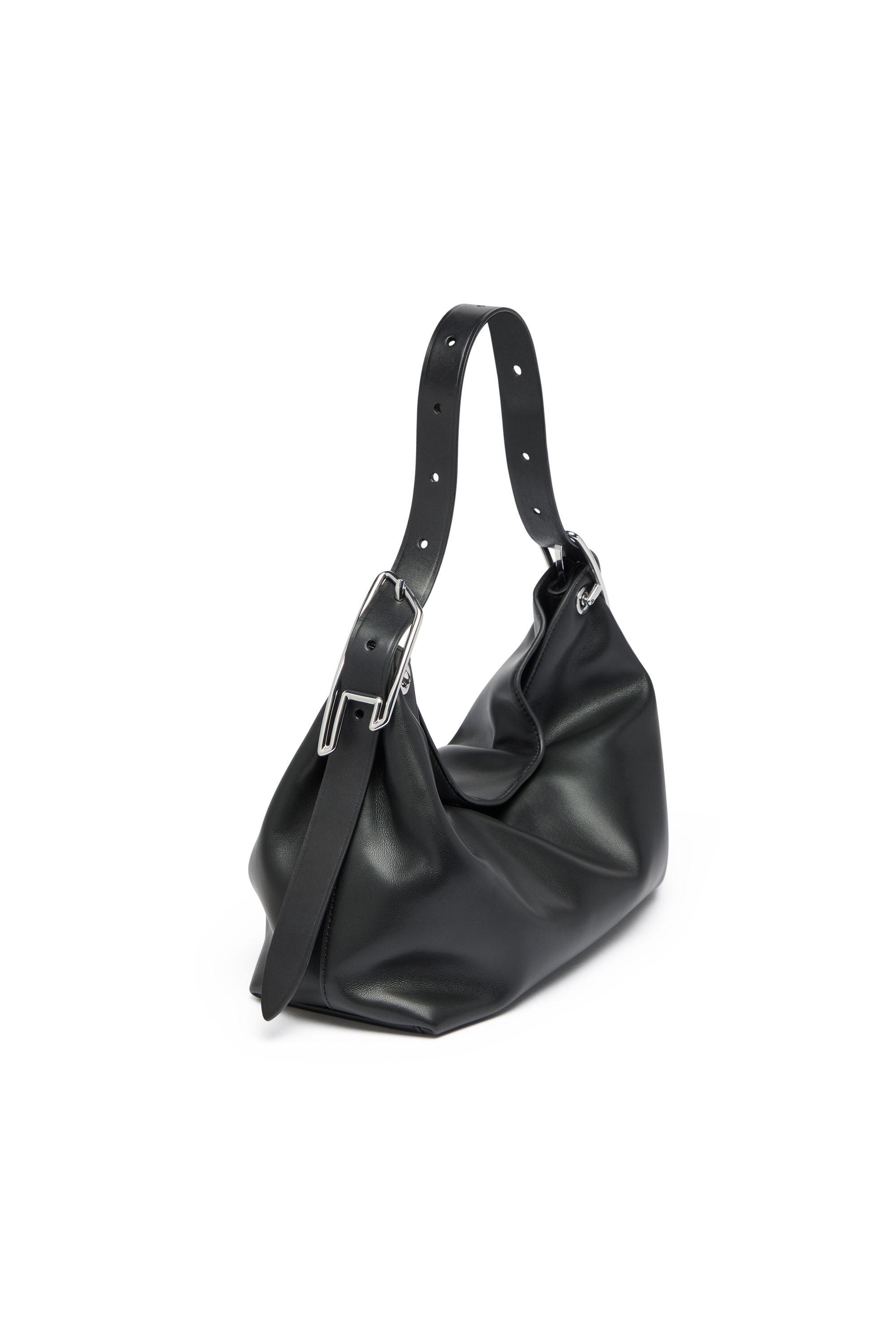 Diesel - D-LINE HOBO S, D-Line-Borsa a spalla in pelle Donna in Nero - 7