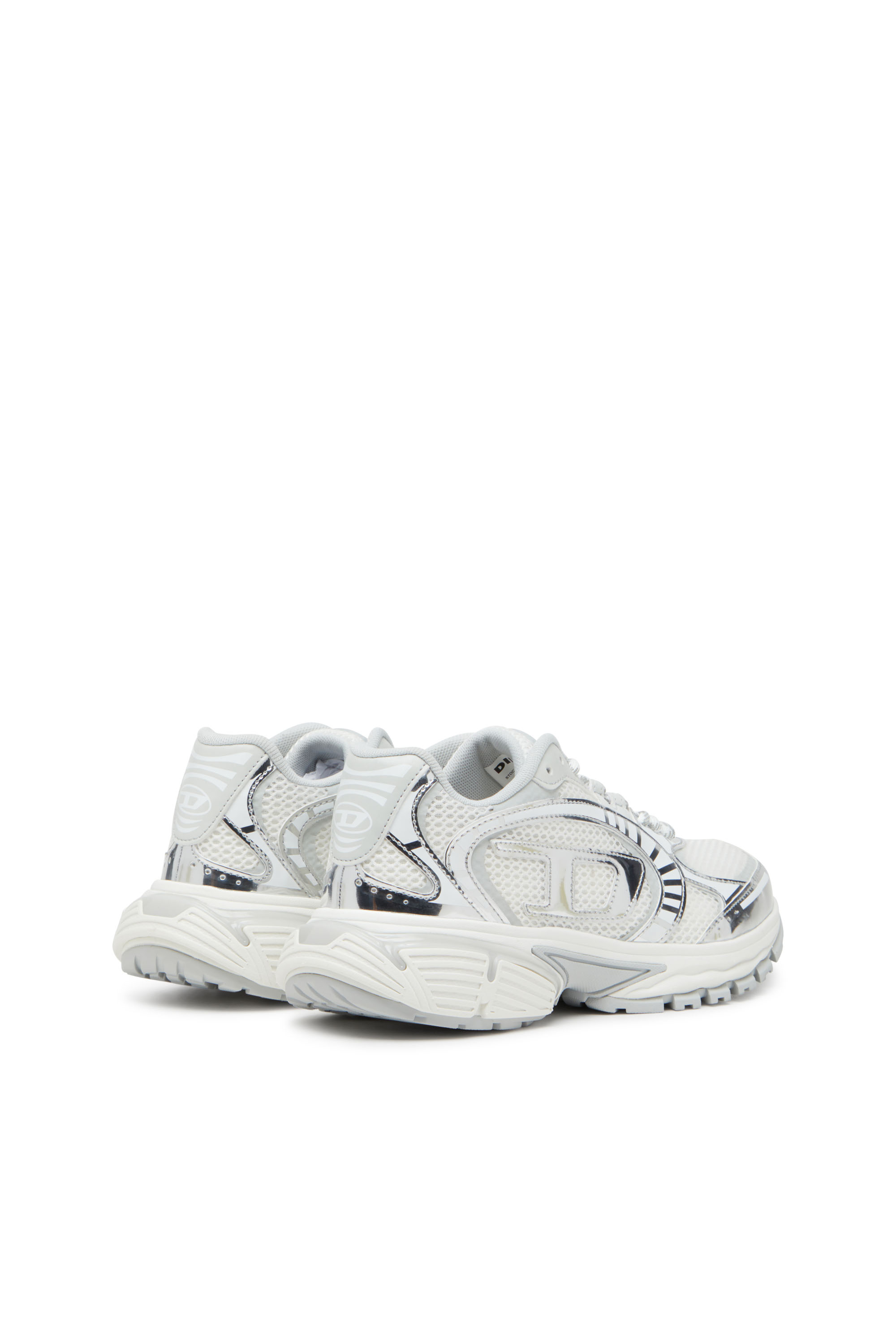 S-PRO-V-DENSE LOW W, Weiß/Silber Diesel - S-PRO-V-DENSE LOW W, Damen S-Pro-V-Dense-Sneakers aus Metallic-Mesh mit Oval D-Logo in Weiß/Silber - 3