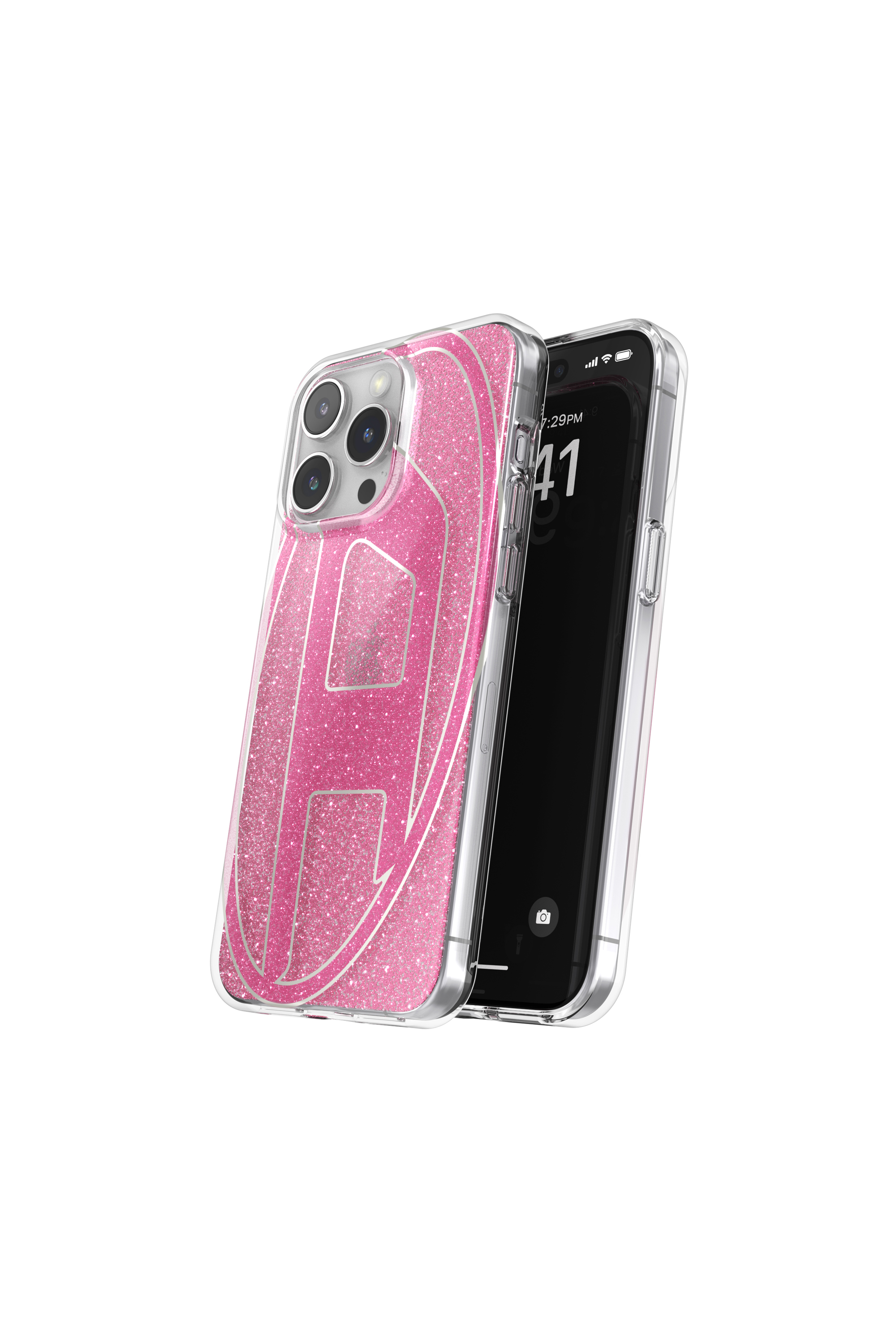 Diesel - 60037 AOP CASE, Mixte Coque glitter pur iP 15 Pro Max in Rose - Image 3