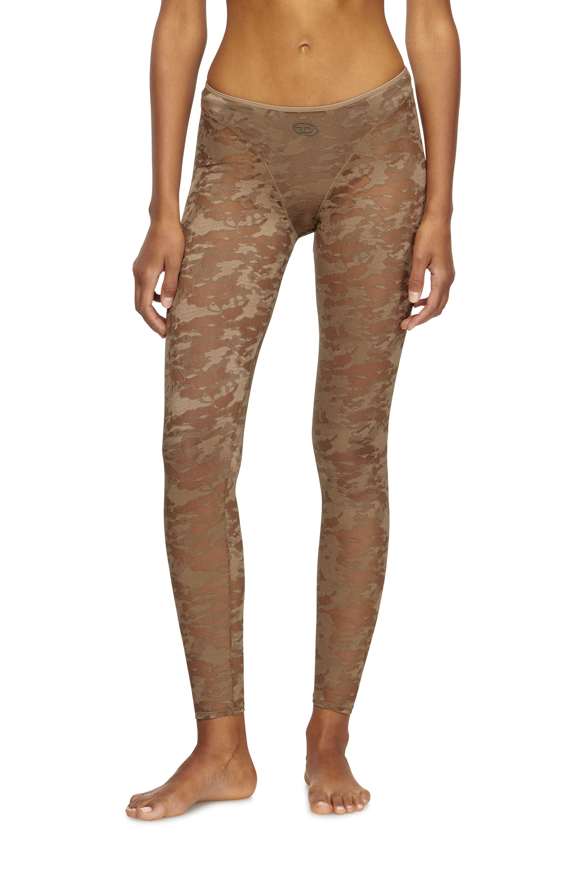 Diesel - CLAIRE-UTLT, Leggings in pizzo camouflage Donna in Marrone - 2