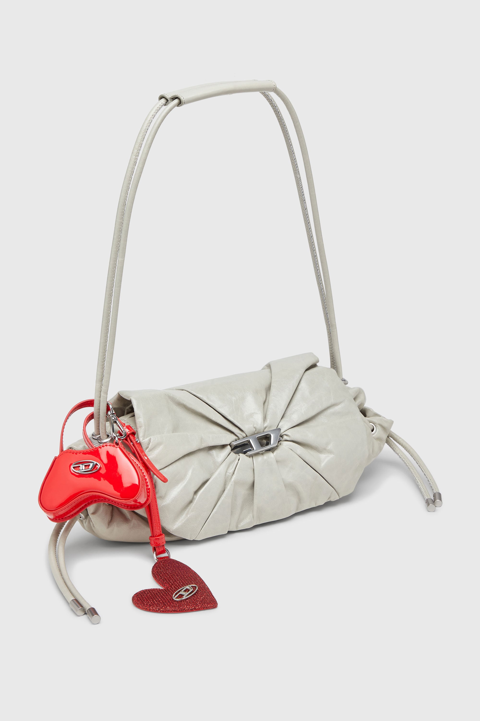 Diesel - PLAY MIRROR, Damen Herzanh&auml;nger mit Logo aus Metall in Rot - 2