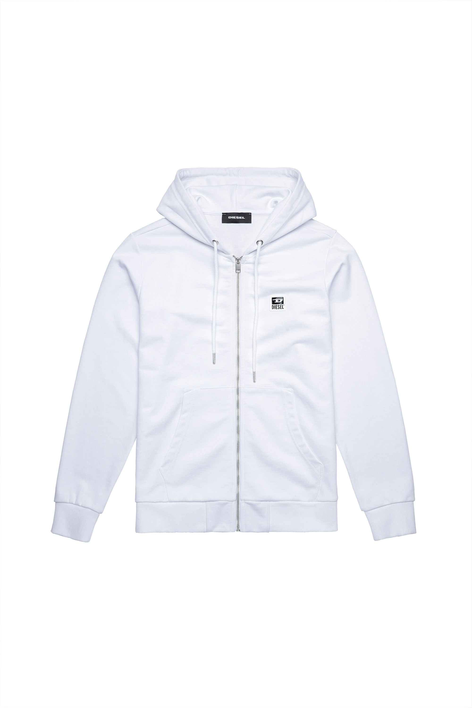 S-GIRK-HOOD-ZIP-K1, Blanc - Pull Cotton