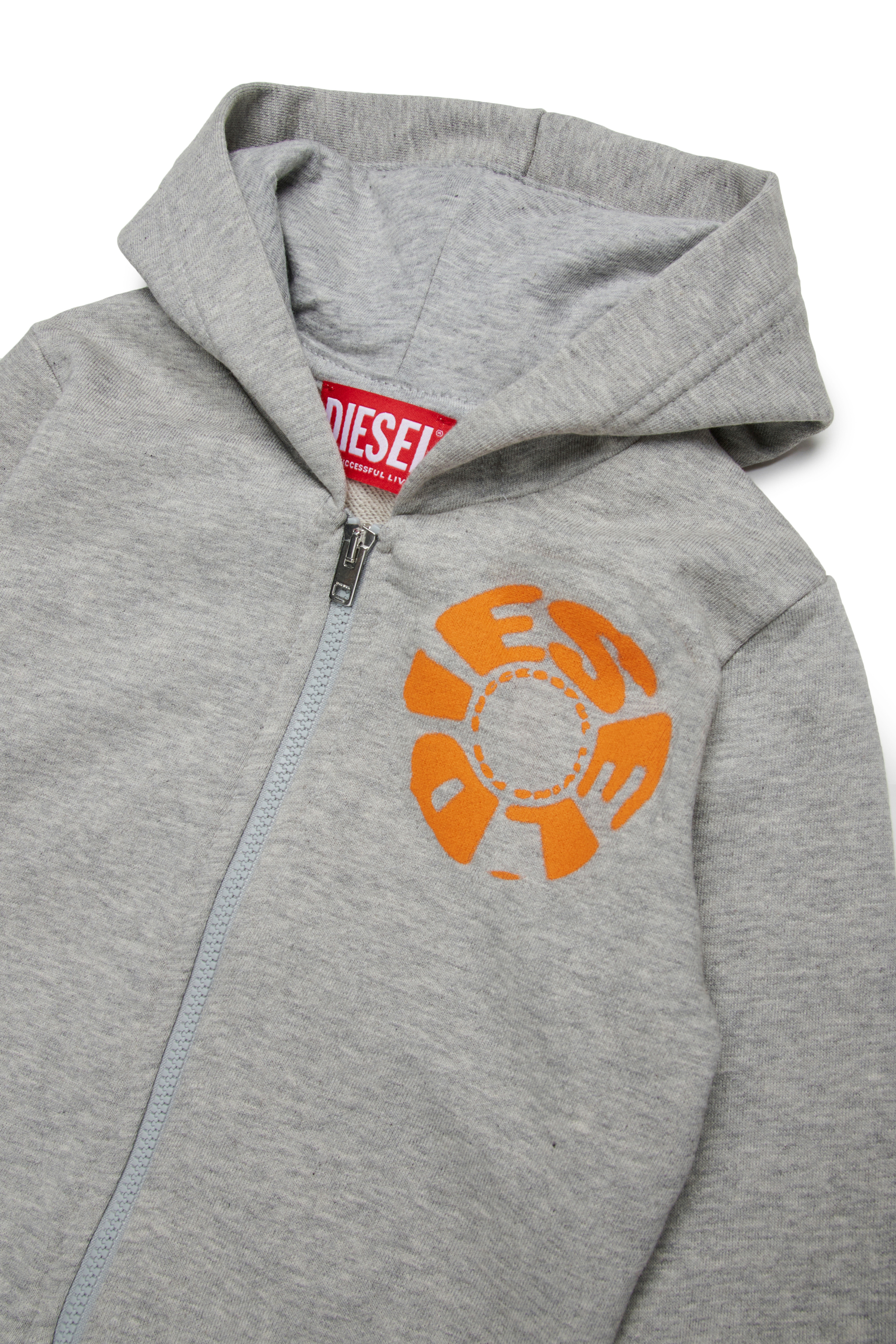 Diesel - SPRAVONB, Hoodie in cotone con zip integrale Uomo in Grigio - 3