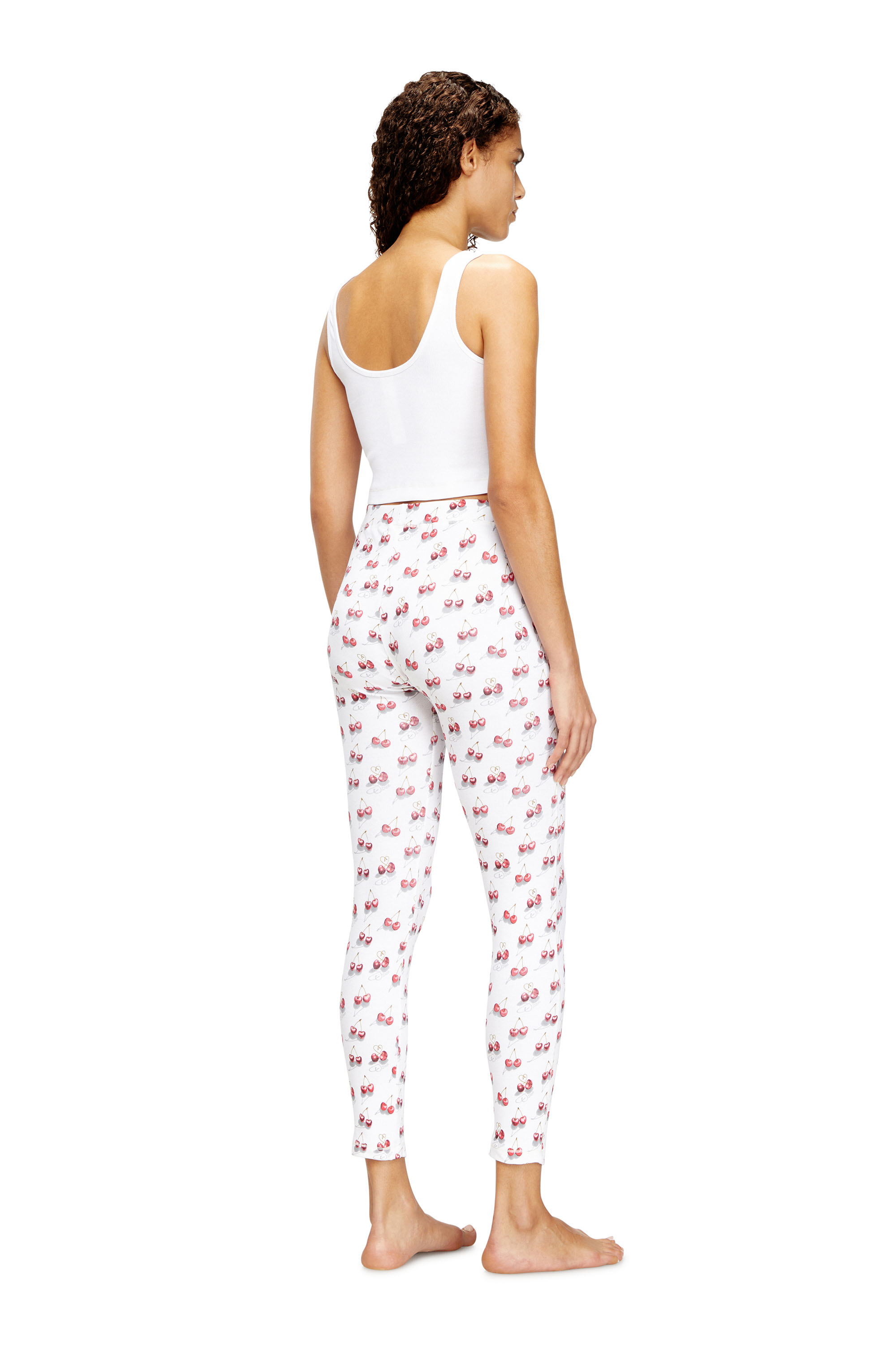 Diesel - SET-ABIGAIL-GFT, Damen Pyjama-Set aus Stretch-Baumwolle mit Kirsch-Print in Weiß/Rot - 2
