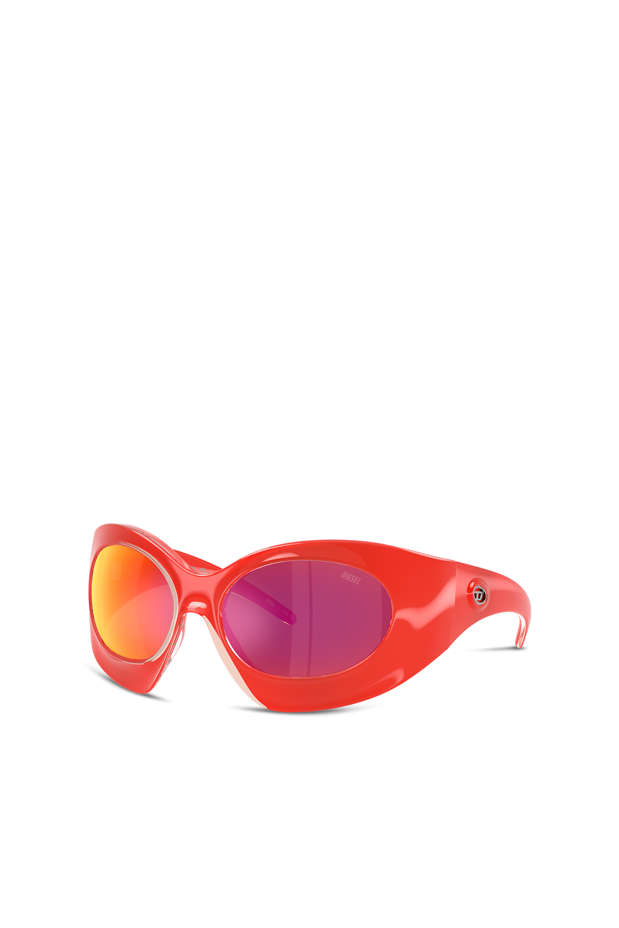 Diesel - 0DL3014U KAROLG, Unisex Sonnenbrille mit Wickelform in Orange - 4