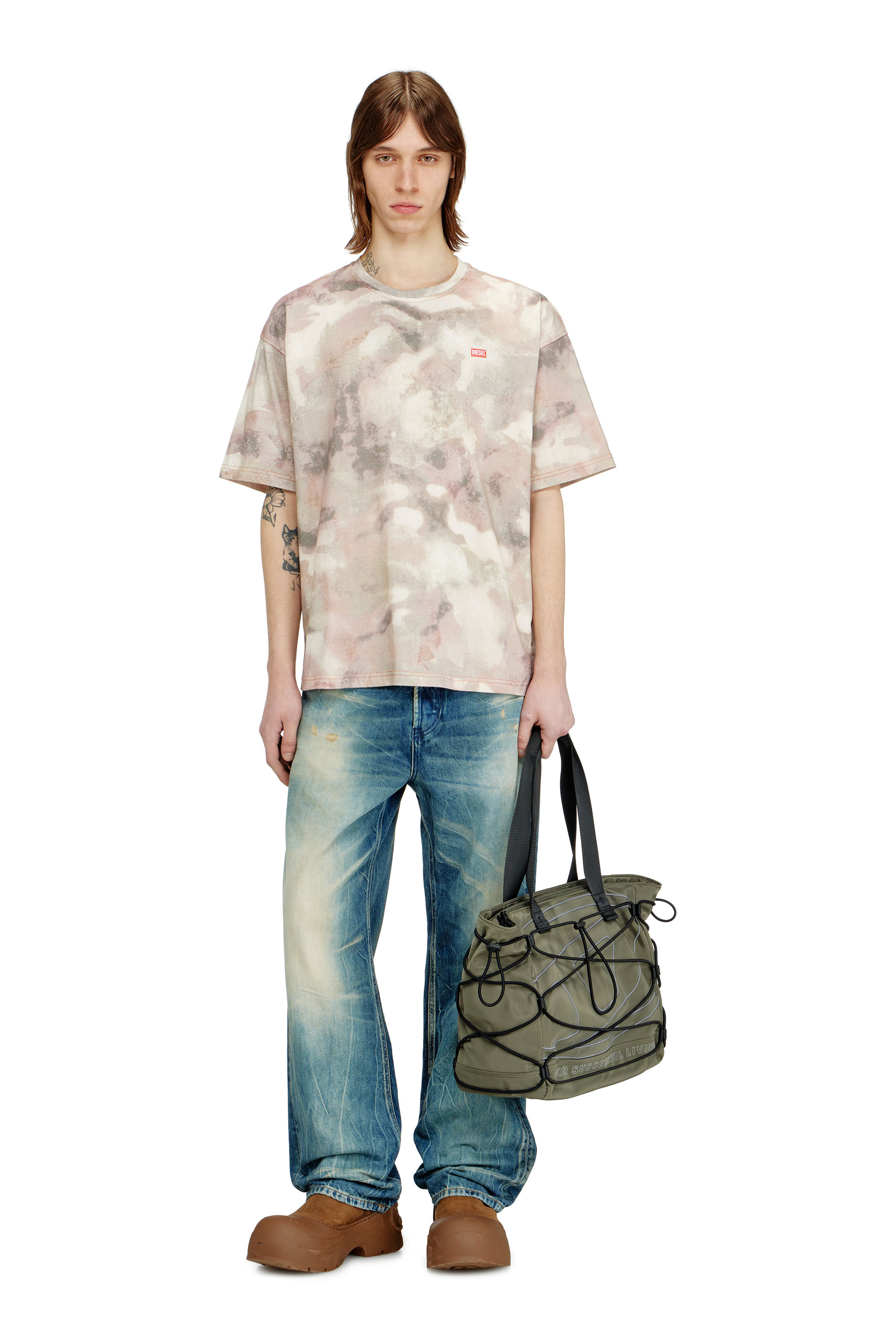 Diesel - T-BOXT-V7, T-shirt in cotone pesante con stampa camouflage Uomo in Multicolor - 2