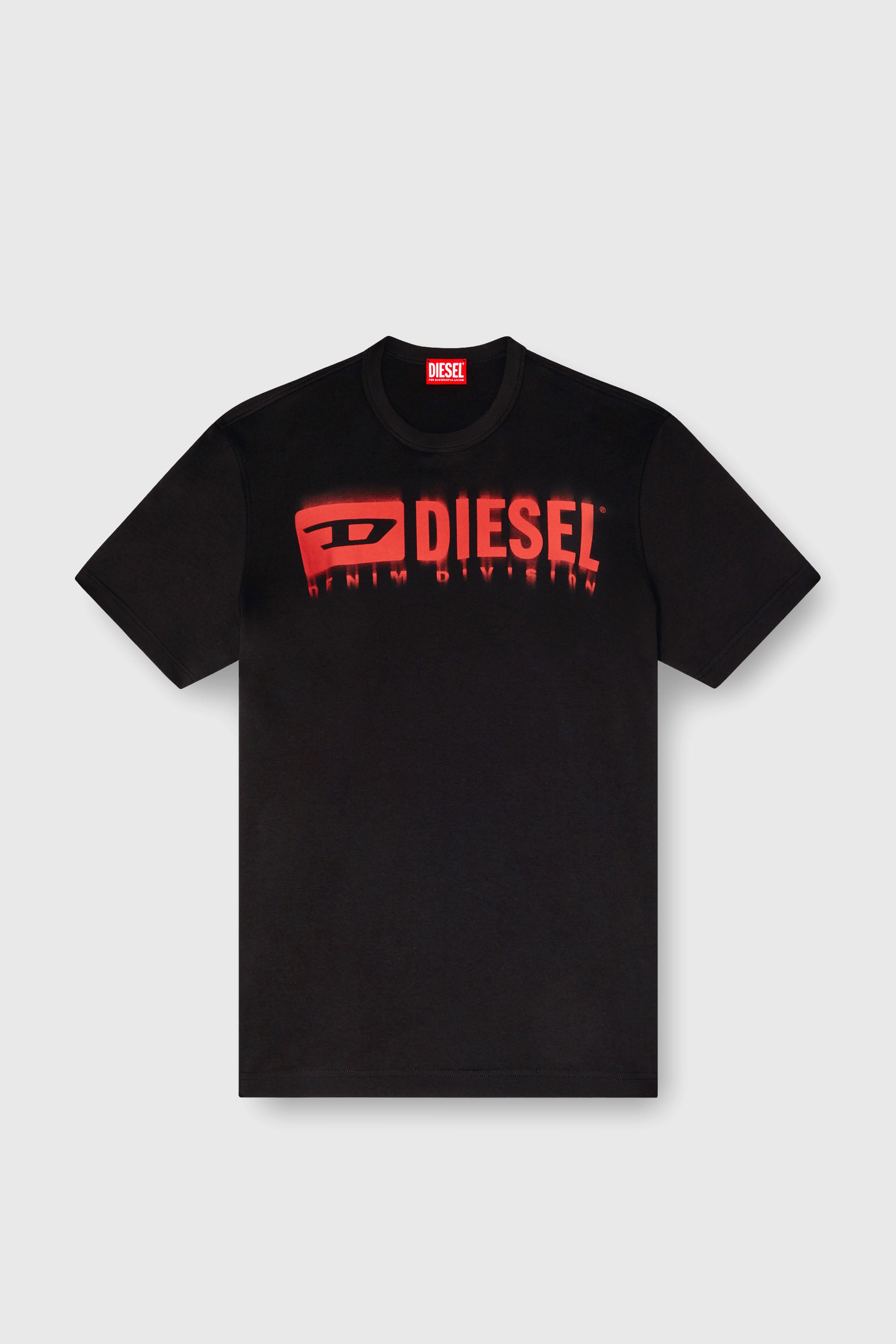 Diesel - T-ADJUST-Q7, T-shirt con logo Diesel sfumato Uomo in Nero - 2