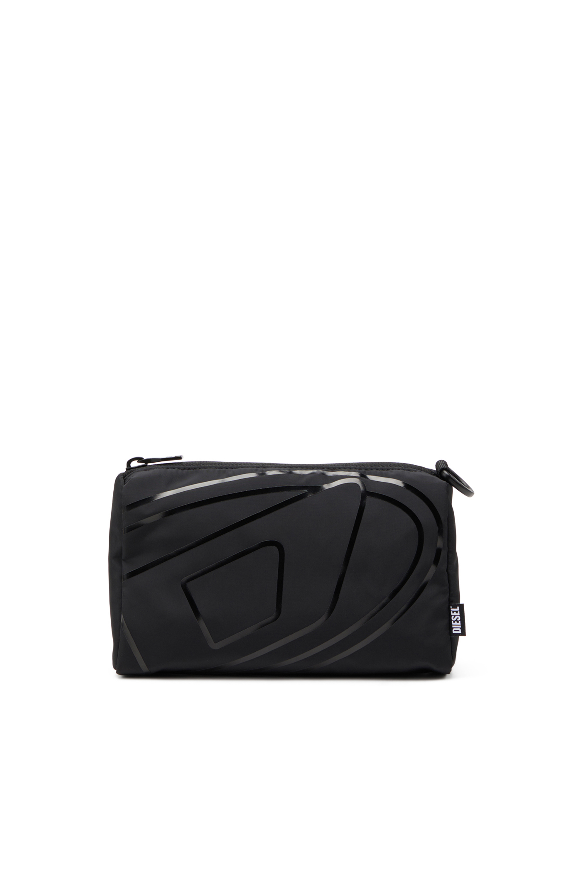 Diesel - DRAPE POUCH, Pochette en nylon avec imprimé Oval D Homme in Noir - 1