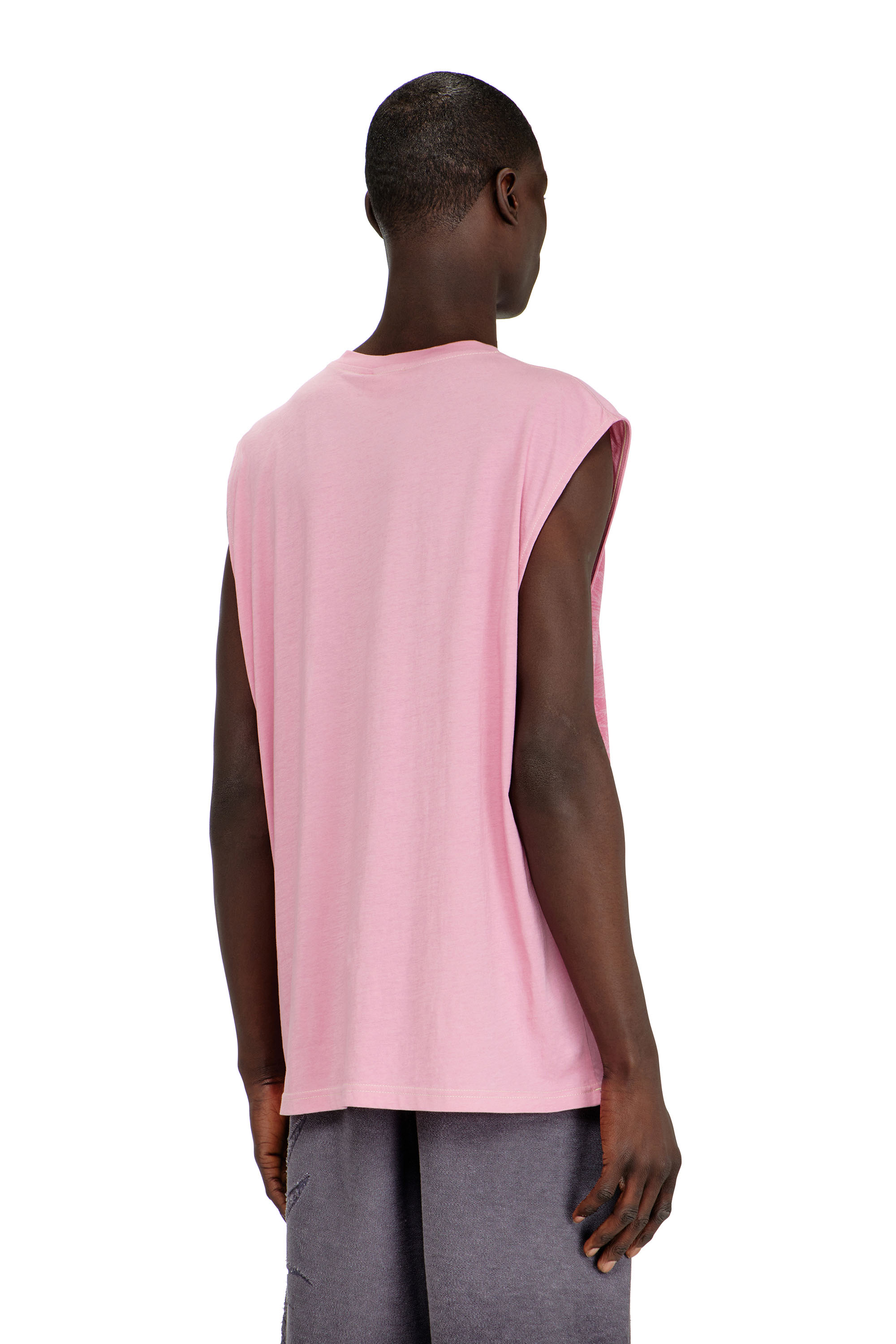 Diesel - T-BOXT-SL-NOTCH, Herren &Auml;rmelloses Top aus Baumwolle mit tonaler Grafik in Rosa - 4