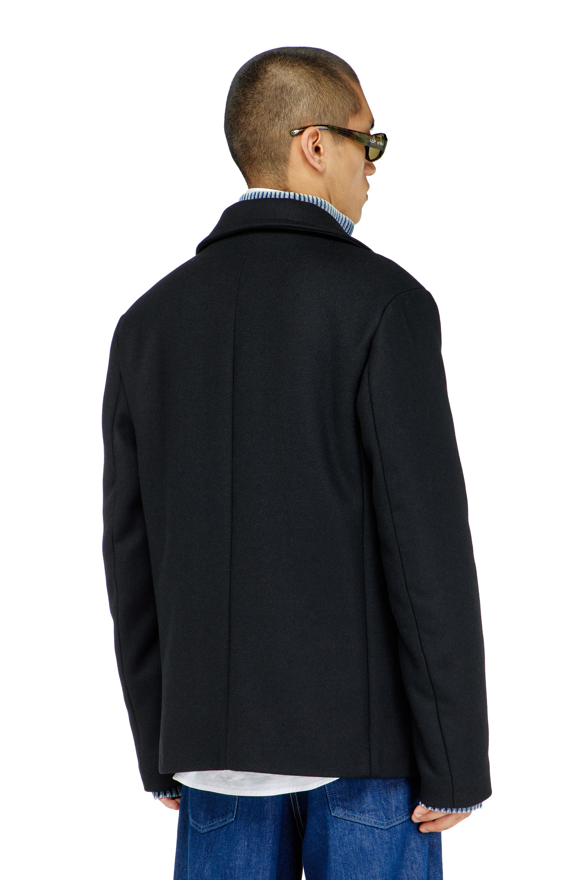 Diesel - W-HALEY-WRD, Caban in panno di lana tecnica Uomo in Nero - 4