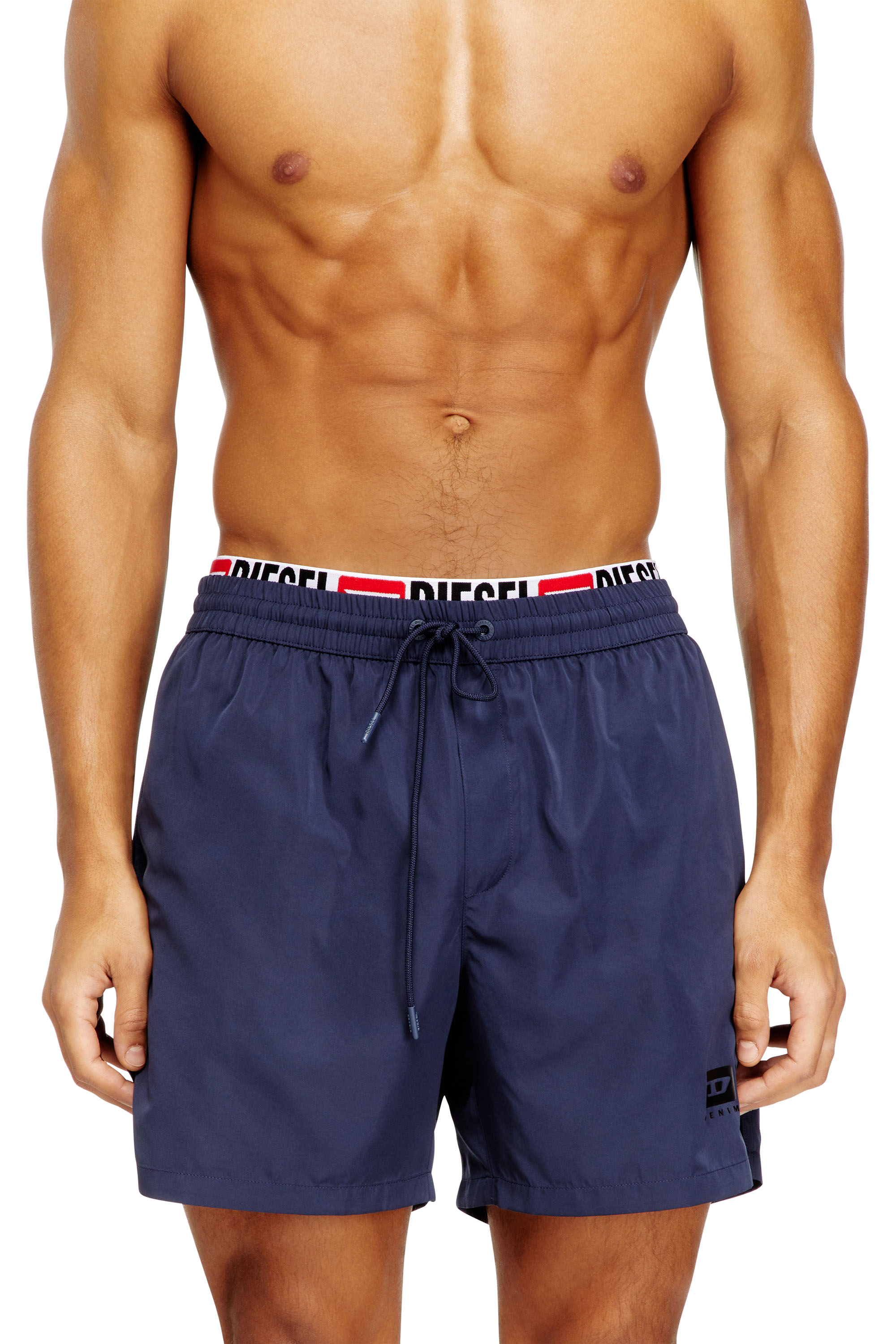 Diesel - VISPER-41-D-CORE, Herren Mittellange Badeshorts mit Logo-Print in Dunkelblau - 2