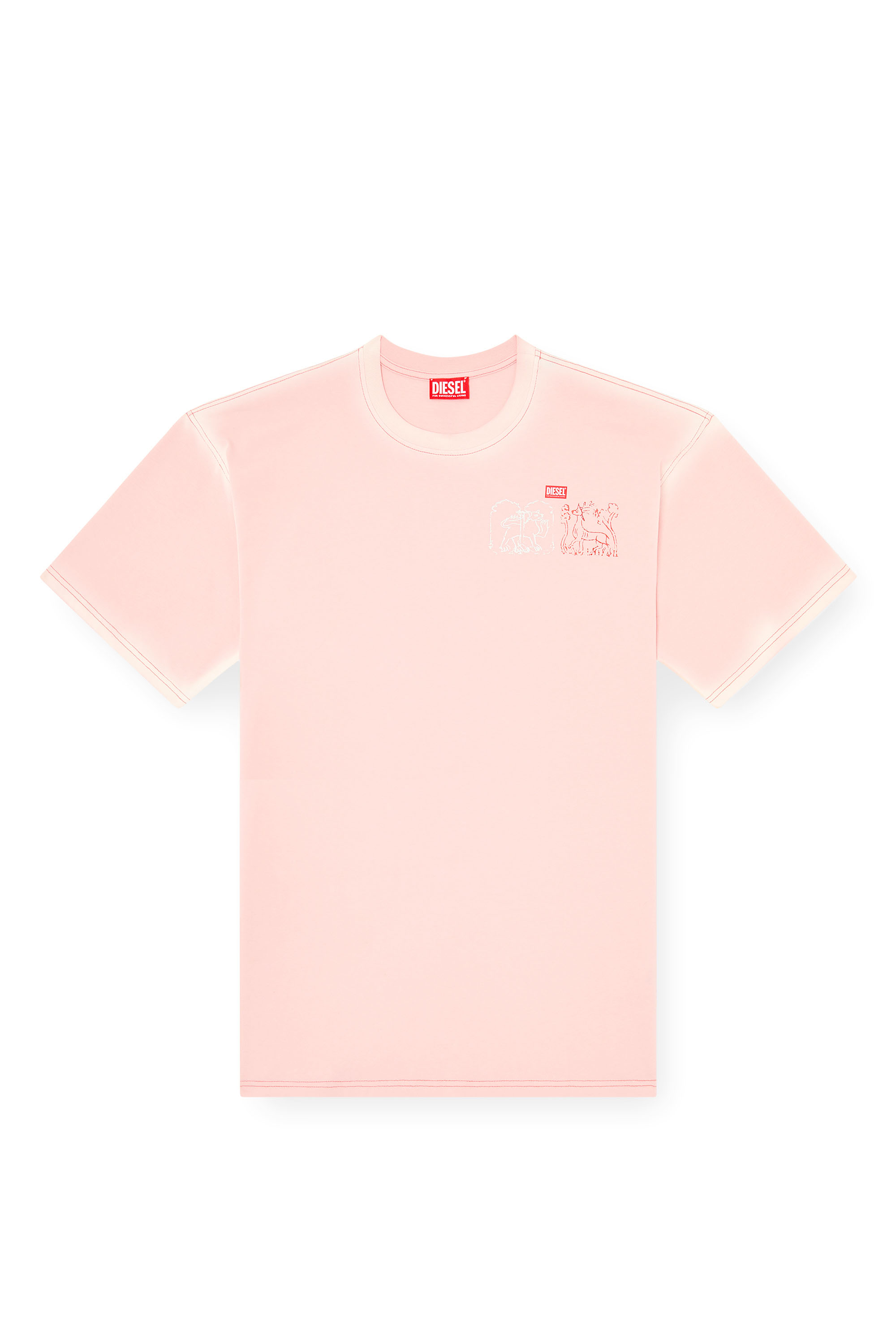Diesel - T-BOXT-T10, T-shirt con stampa spada Uomo in Rosa - 2