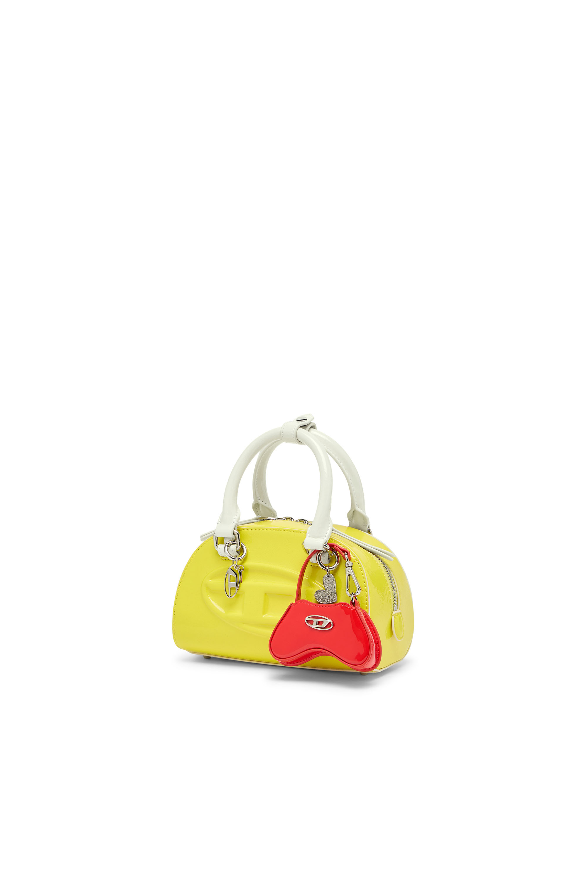 Diesel - 1DR DOME CROSSBODY, 1DR Dome-Mini borsa bowling effetto naplak Donna in Giallo - 7