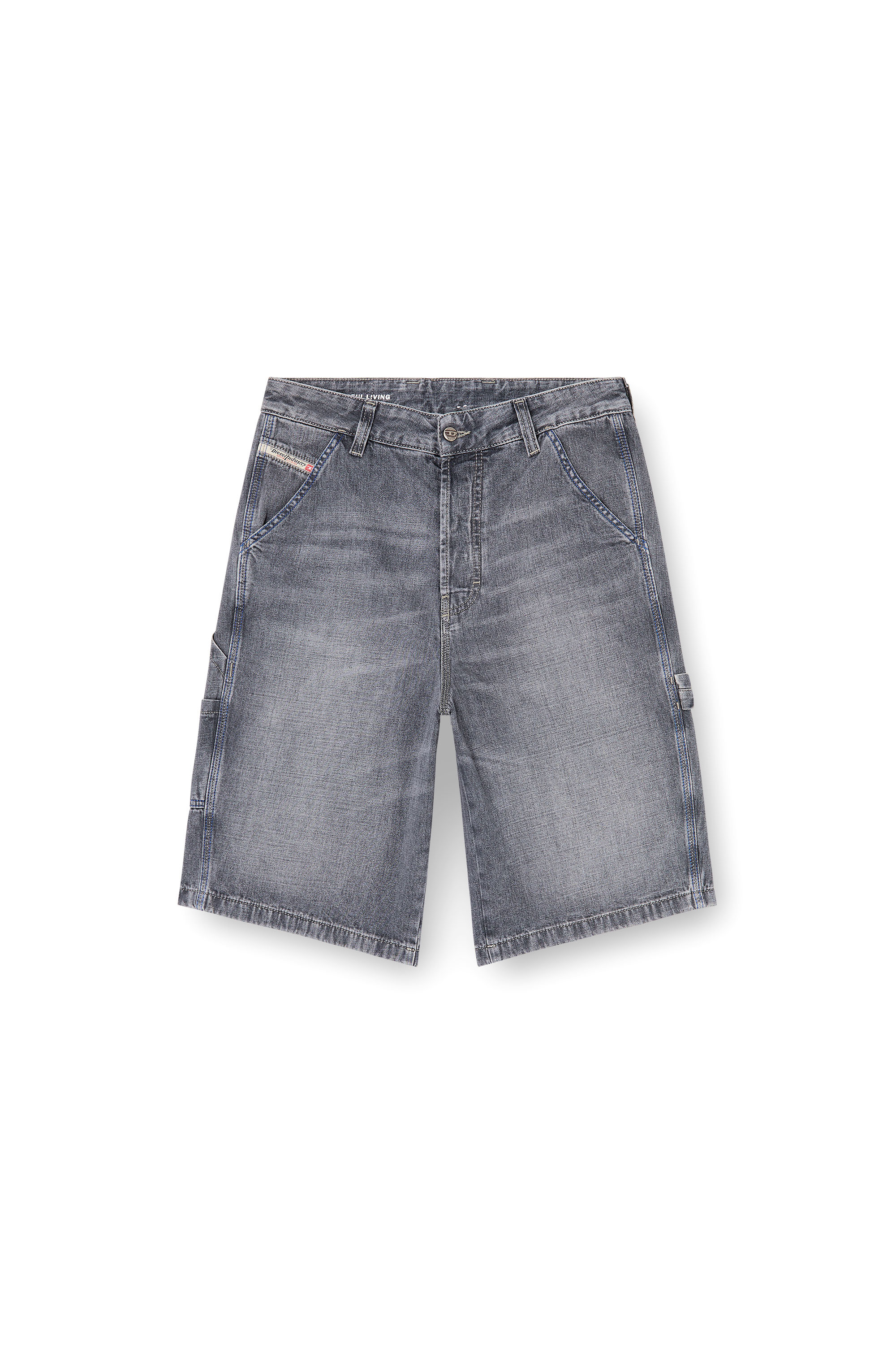 Diesel - D-LIVERY-W-SHORT, Herren Locker geschnittene Jeansshorts in Grau - 3