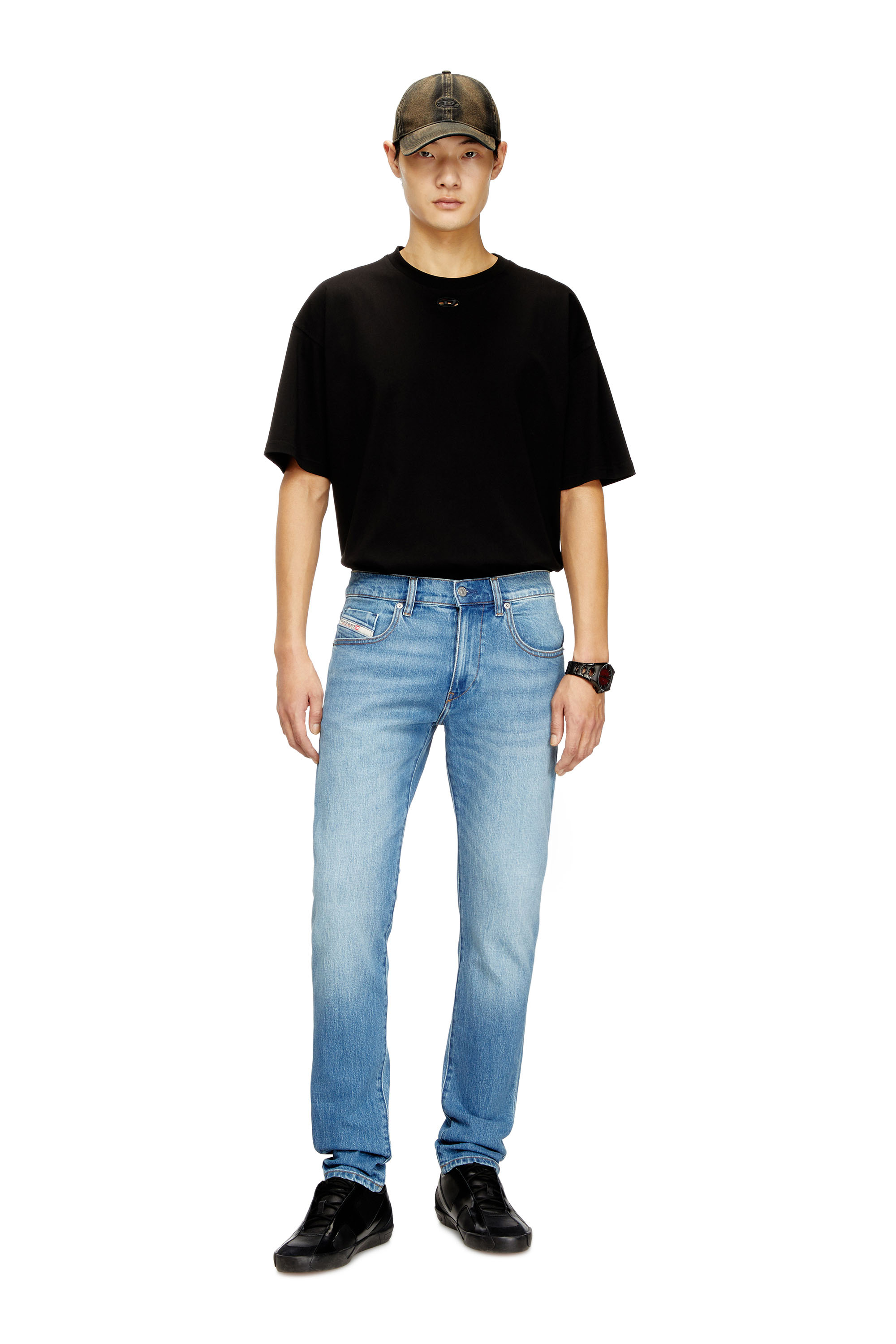 Diesel - Slim Jeans 2019 D-Strukt 0ADBK Uomo, Blu Chiaro - Image 1