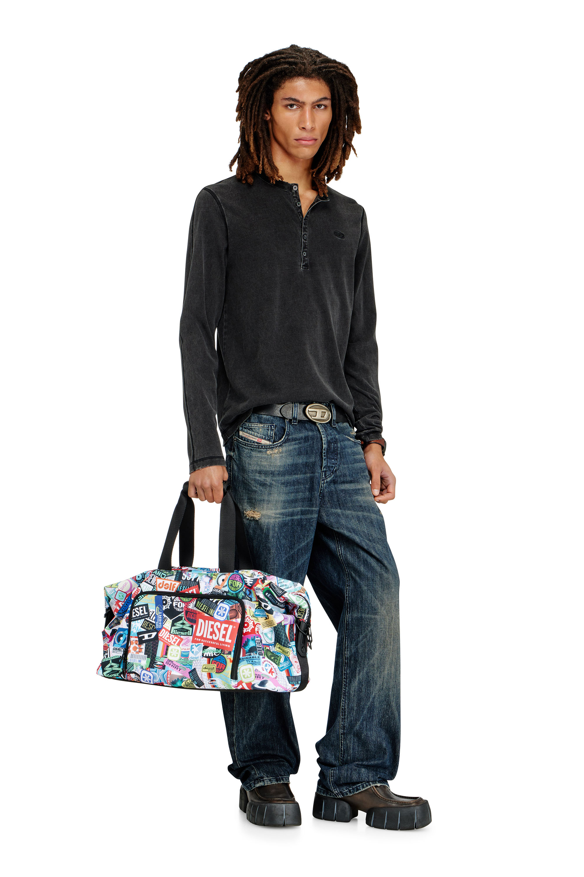 Diesel - DIESEL PC PRINTED DUFFLE-STICKERS- DSB00, Sac de voyage pratique avec des autoc Mixte in Polychrome - 2