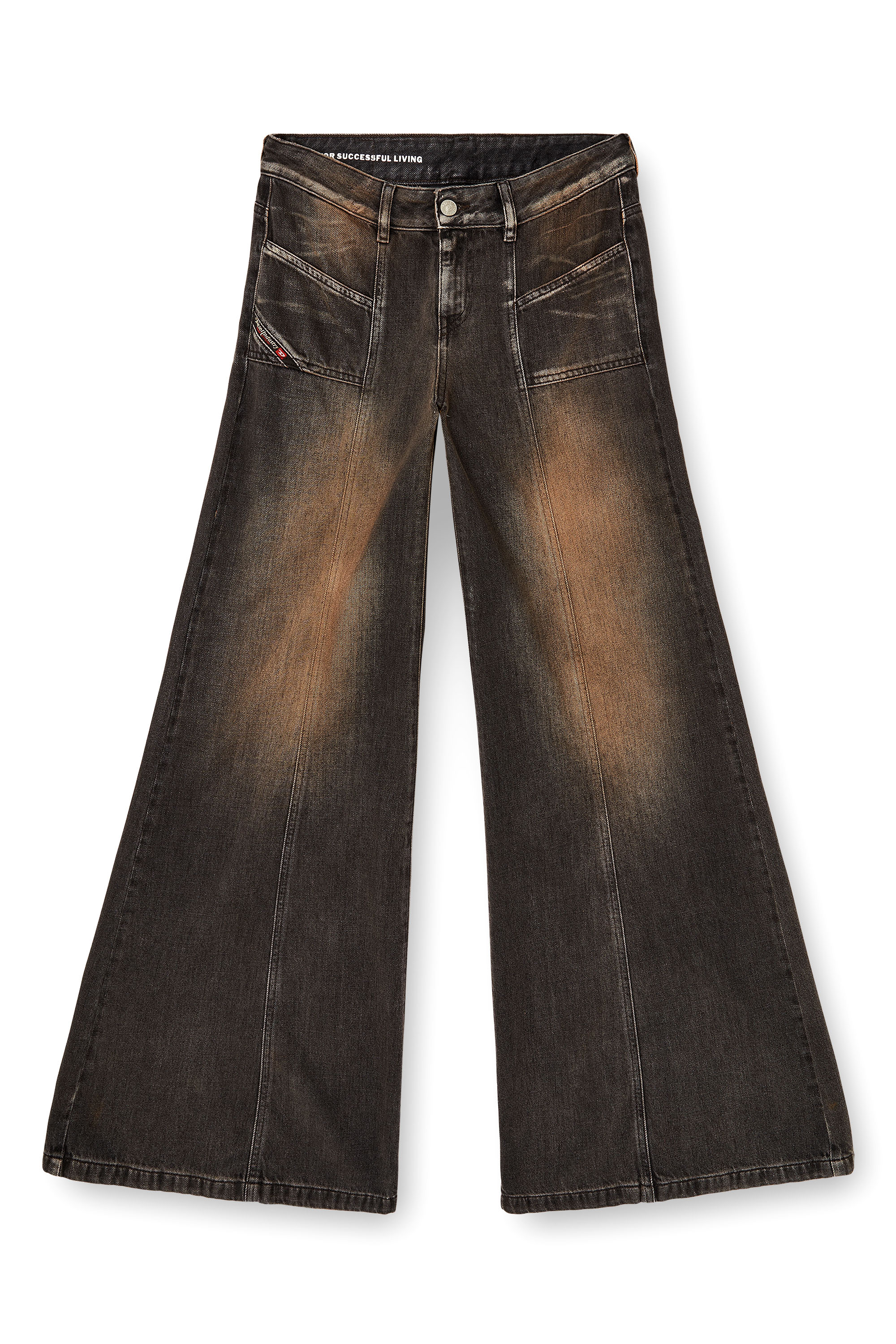 Diesel - Flare Jeans D-Akii 068TX Femme, Noir/Gris foncé - Image 3