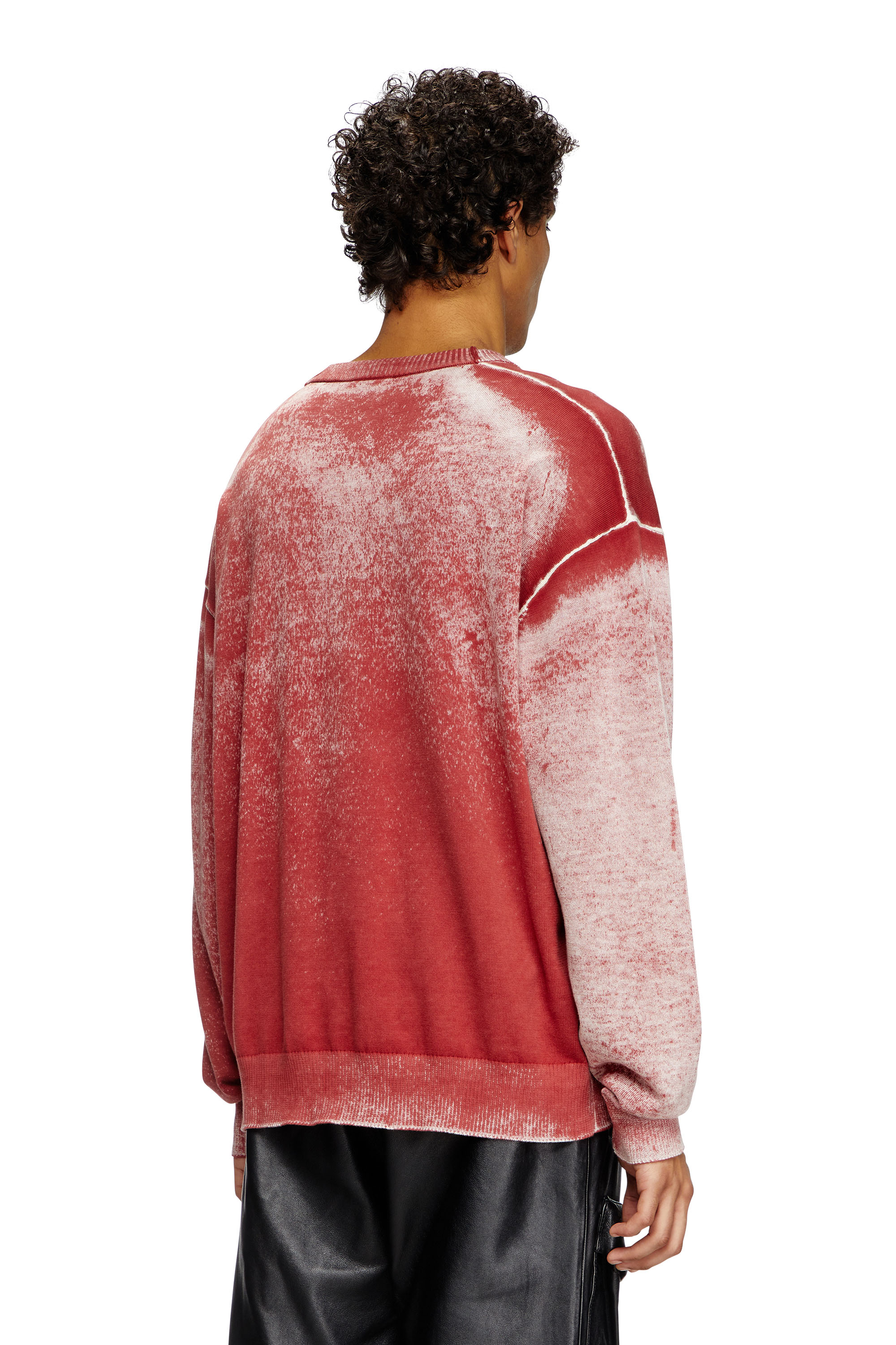 Diesel - K-BELEZ, Maglia con logo stampato al contrario Uomo in Rosso - 4