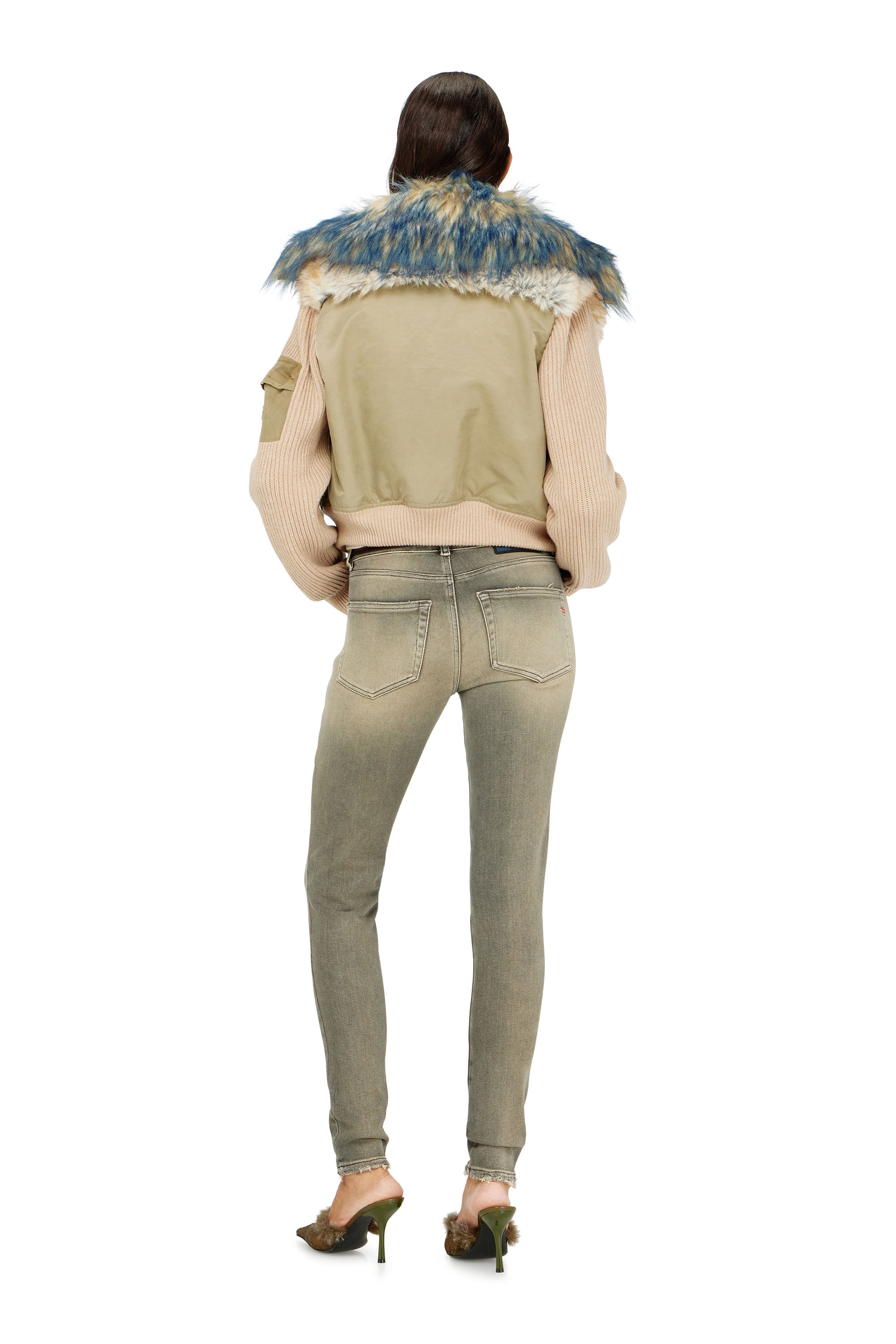 Diesel - Skinny Jeans 2017 Slandy 09P32 Donna, Grigio - Image 3