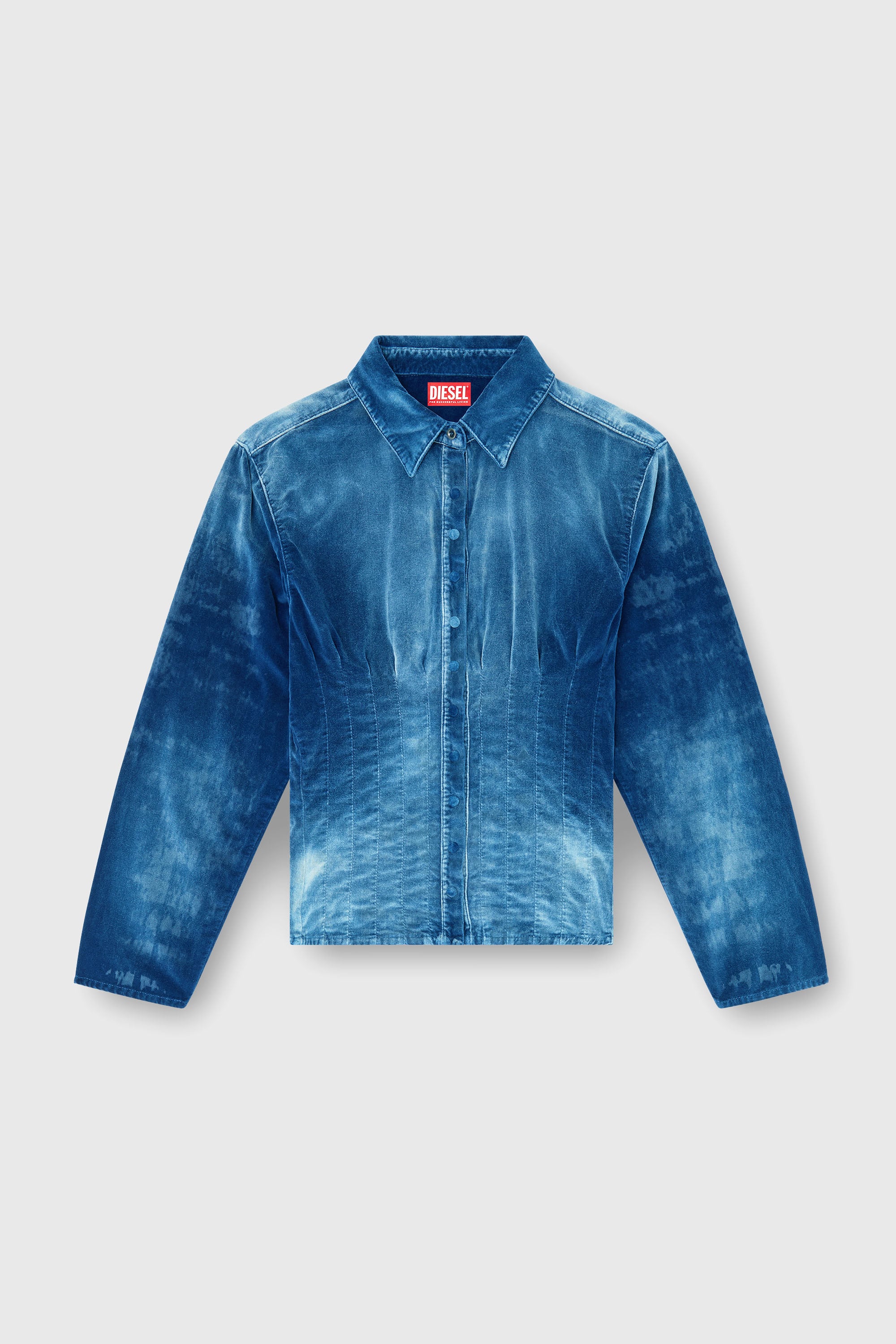 Diesel - DE-SINDI-FSJ, Chemise en denim velours Femme in Bleu - 1