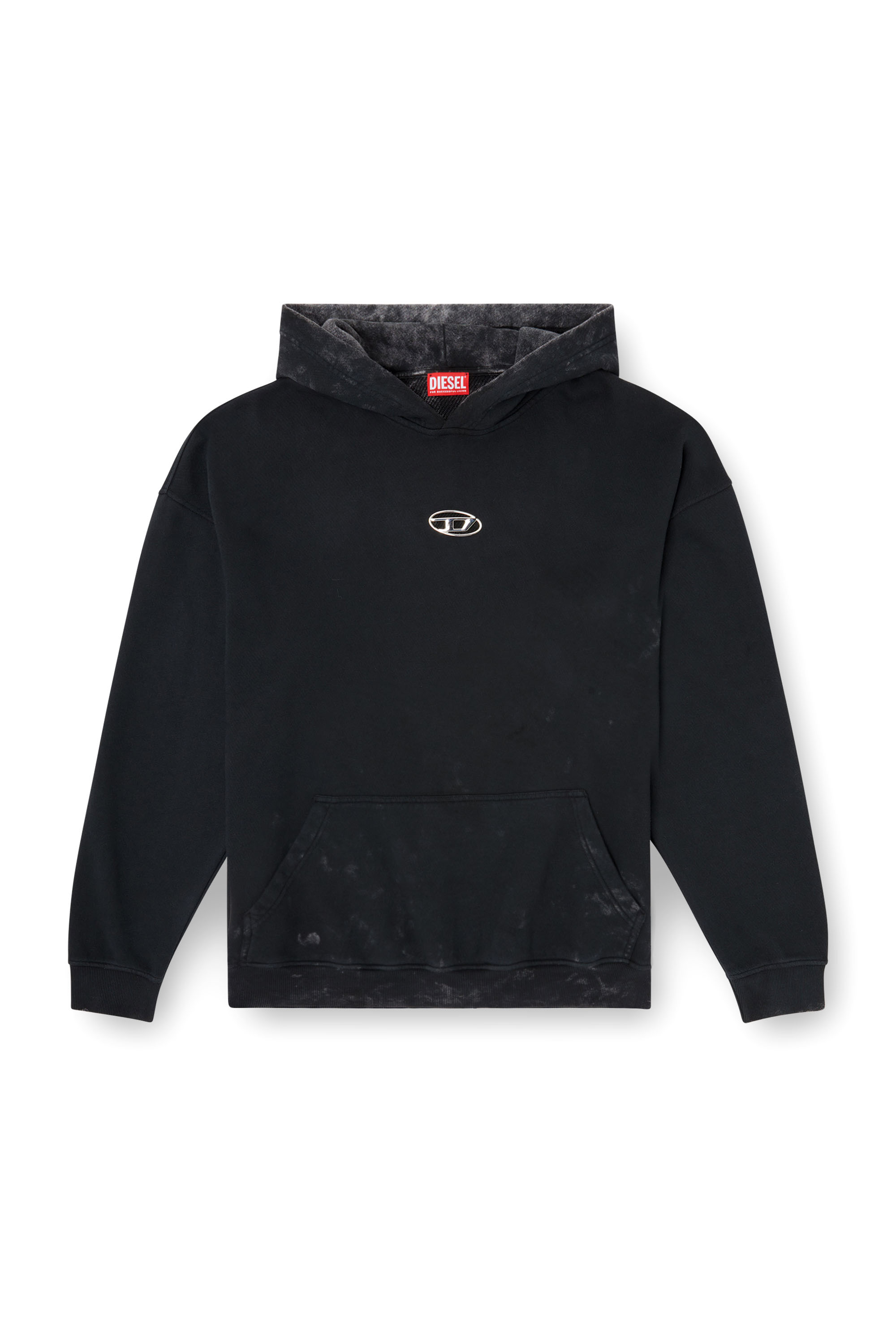 Diesel - S-BOXT-HOOD-T10, Hoodie con Oval D cut-out metallizzato Uomo in Nero - 3