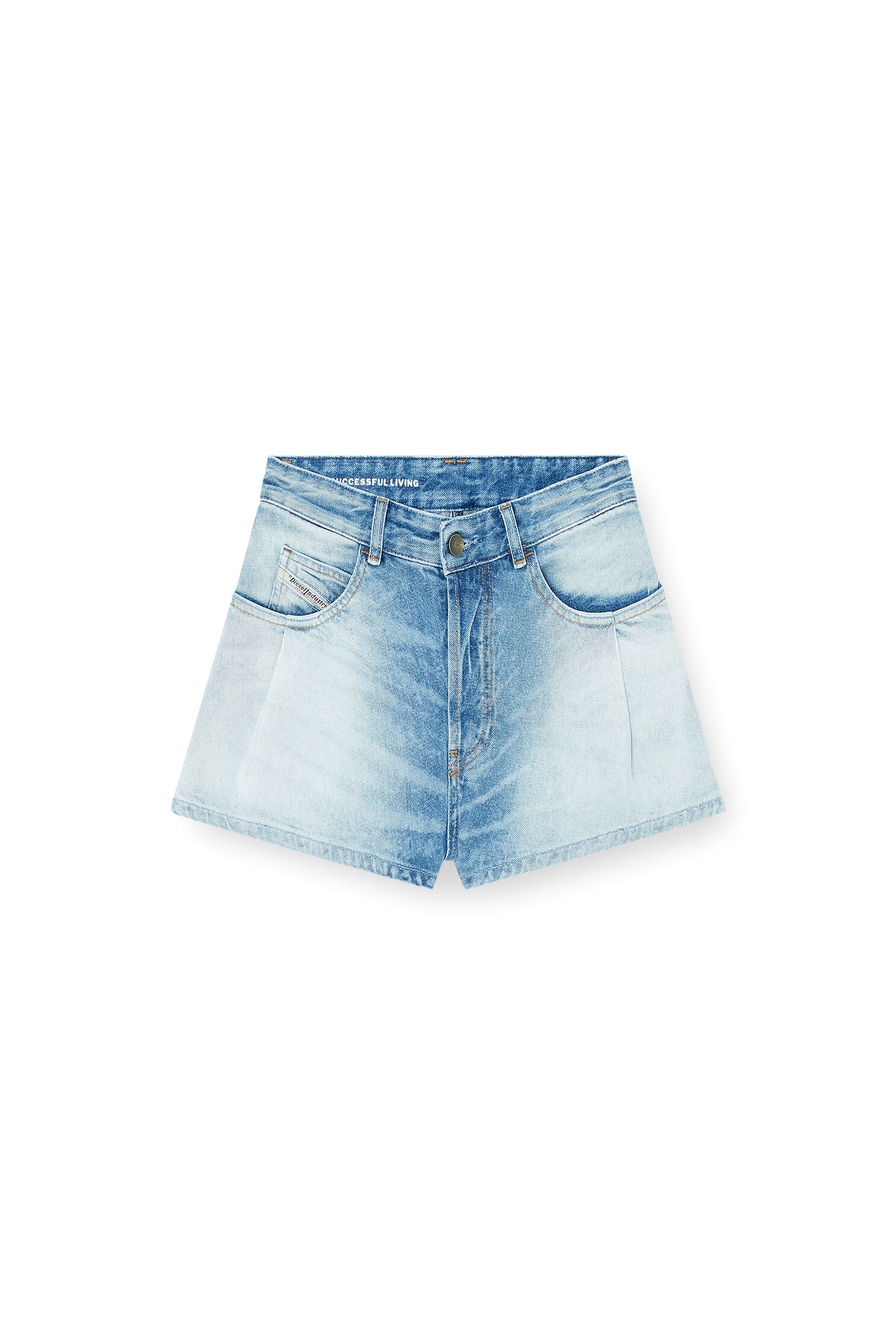 Diesel - DE-KHELZ-B-SHORT-S, Shorts larges en denim Femme in Bleu - 3