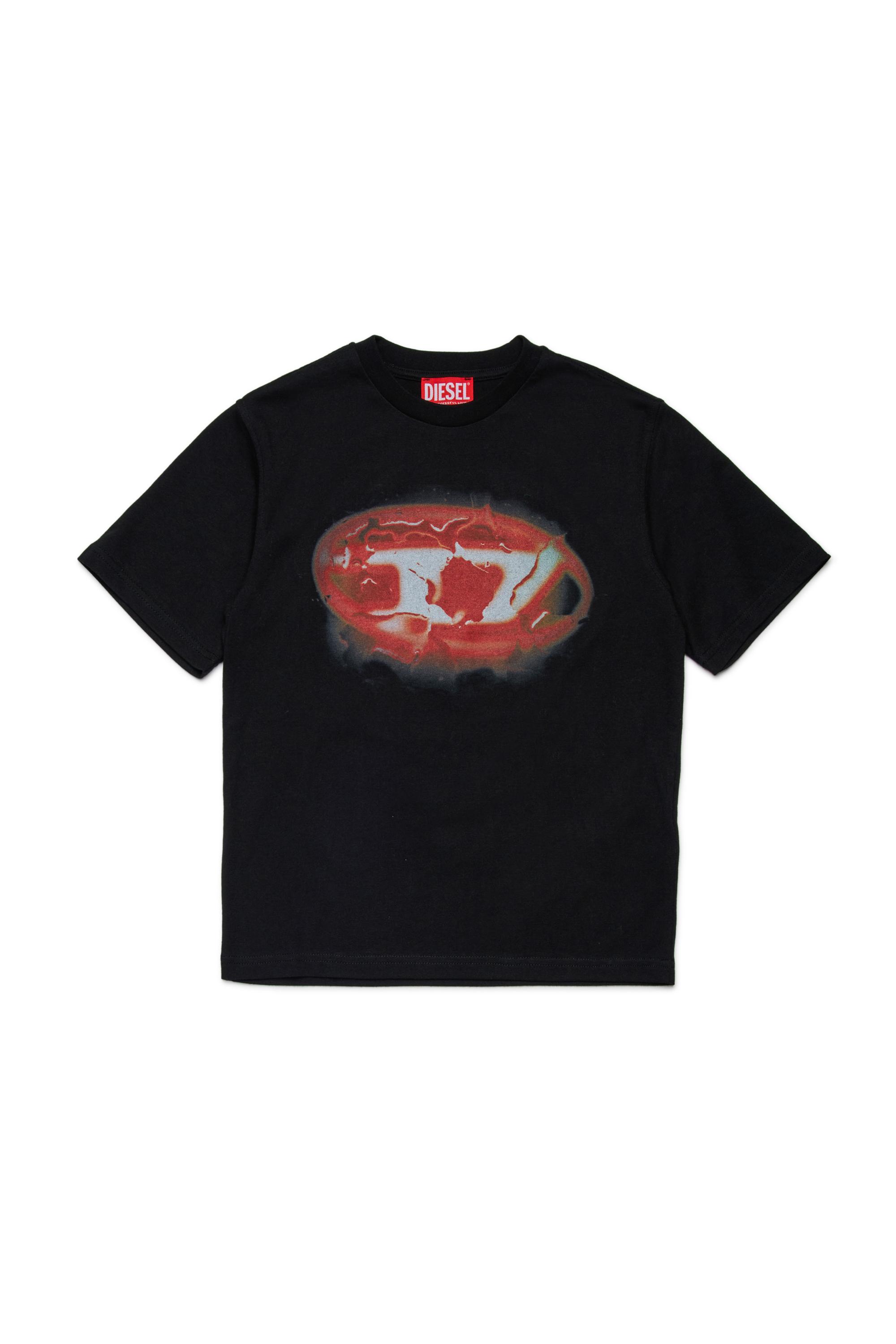 Diesel - TBOXTK3 OVER, T-shirt cotone con stampa grafica Uomo in Nero - 1