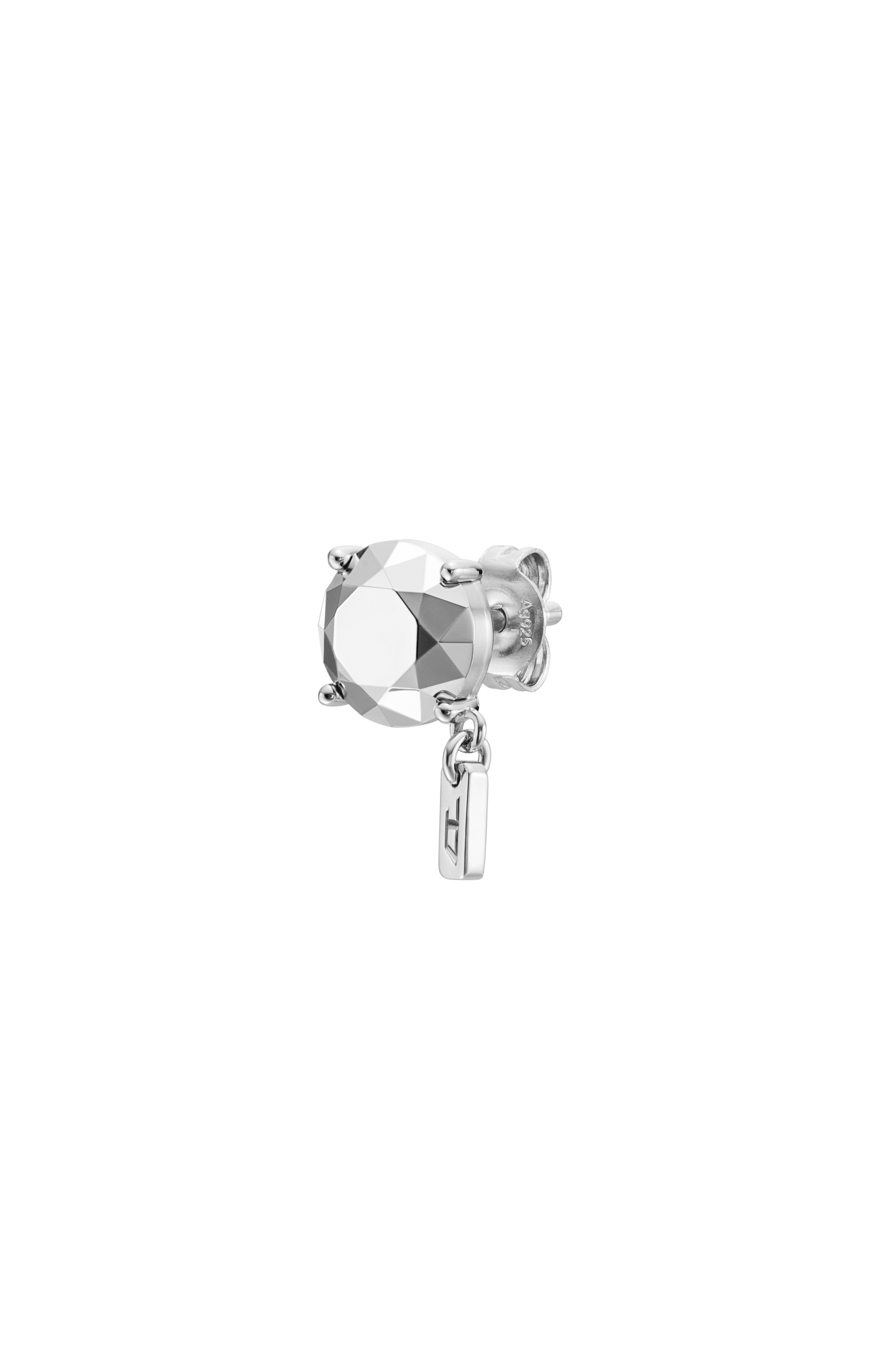 Diesel - DL1352040 JEWEL, Donna Orecchino a lobo taglio diamante in argento sterling in Argento - Image 2