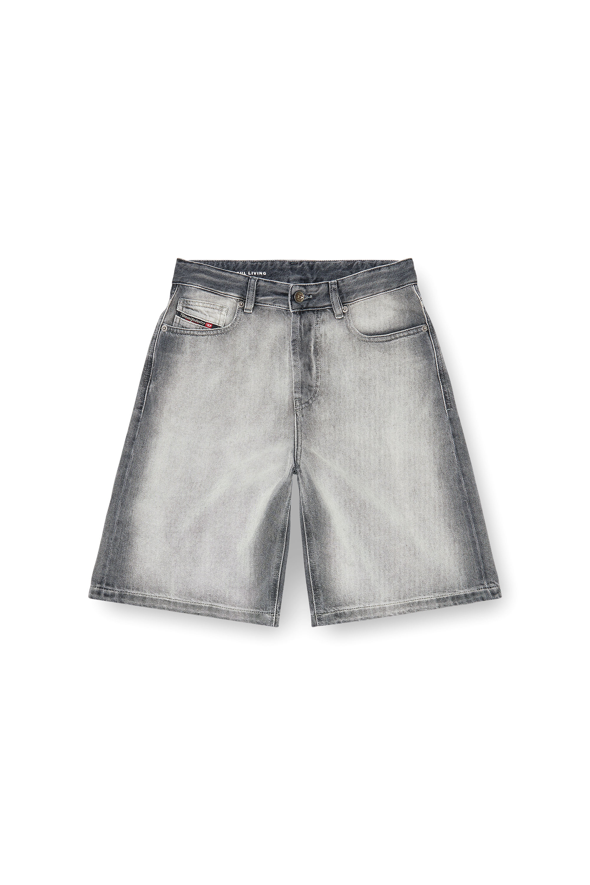 Diesel - DE-SIRE-SHORT-FSI, Short in denim skeleton morbido Donna in Grigio - 2